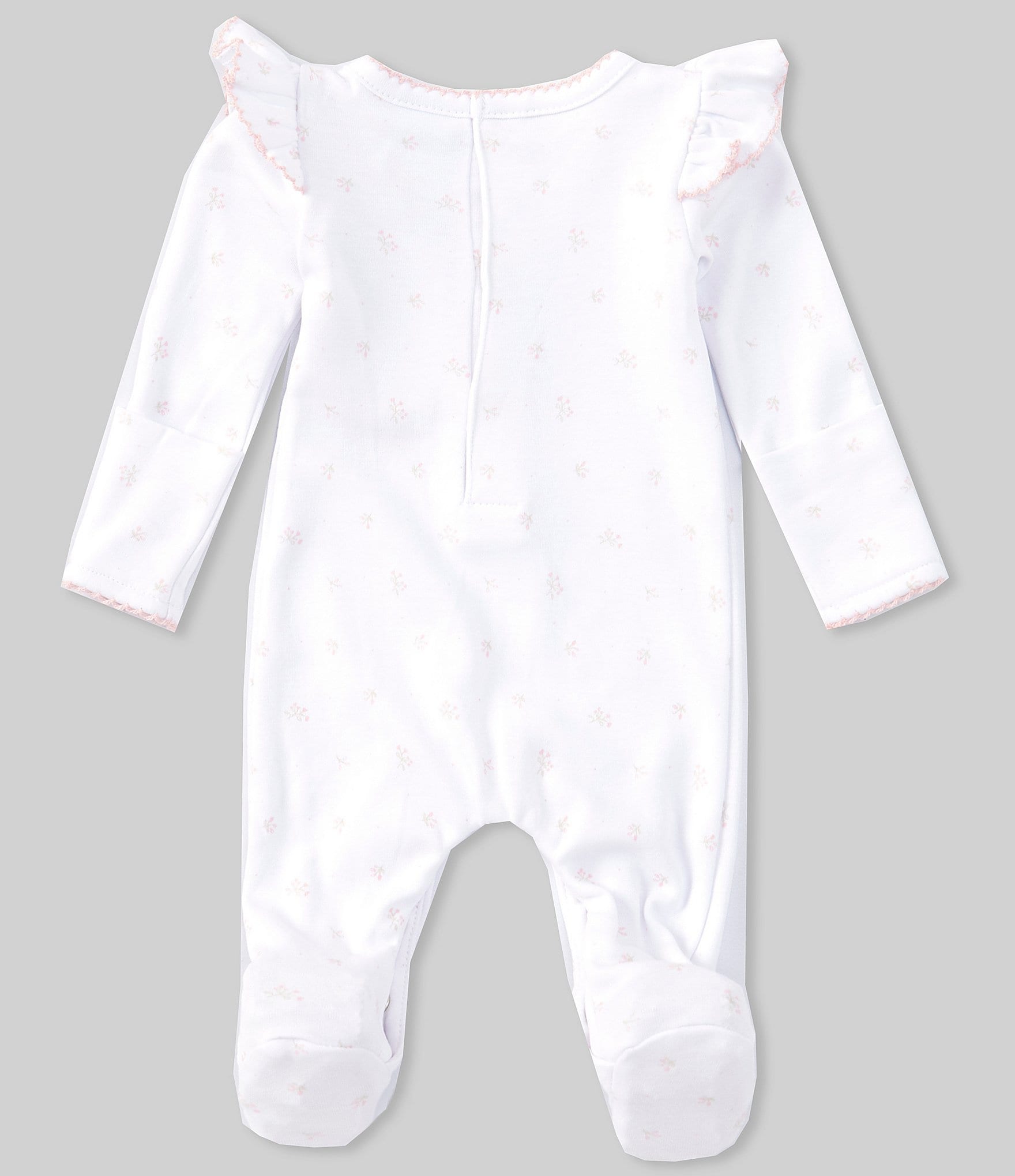 Edgehill Collection Baby Girls Preemie-9 Months Round Neckline Long Sleeve Ditsy Pointelle Coverall