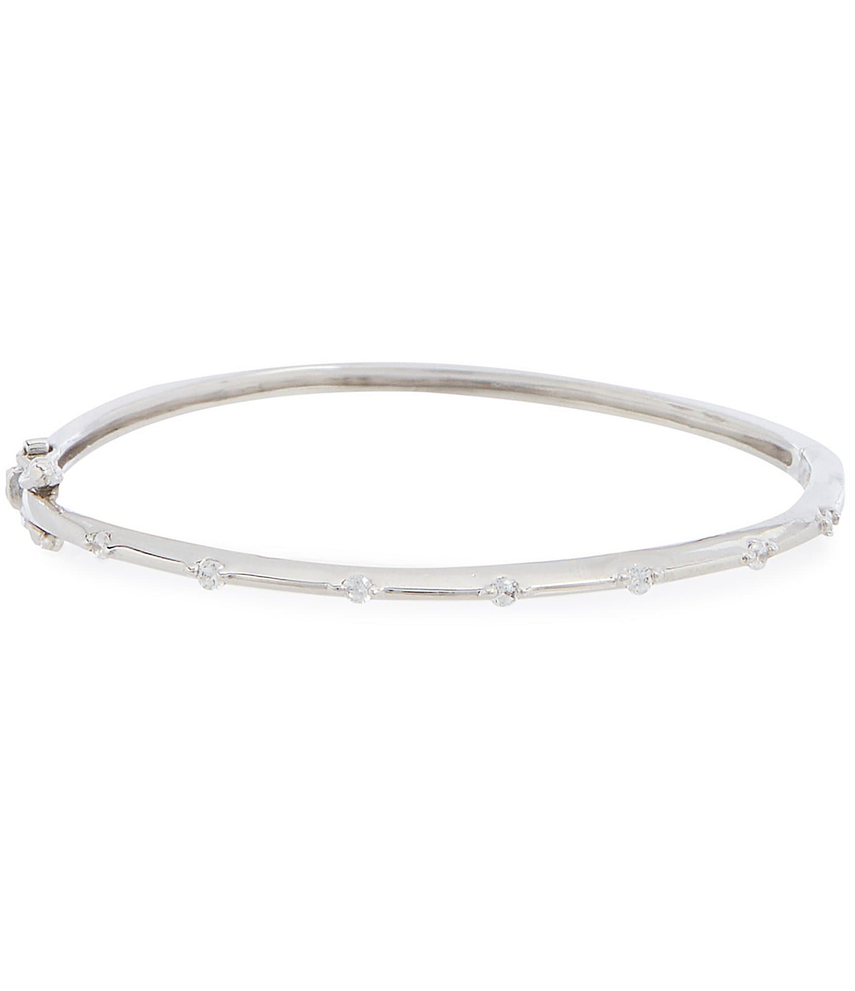 Edgehill Collection Girls CZ Hinged Bangle Bracelet