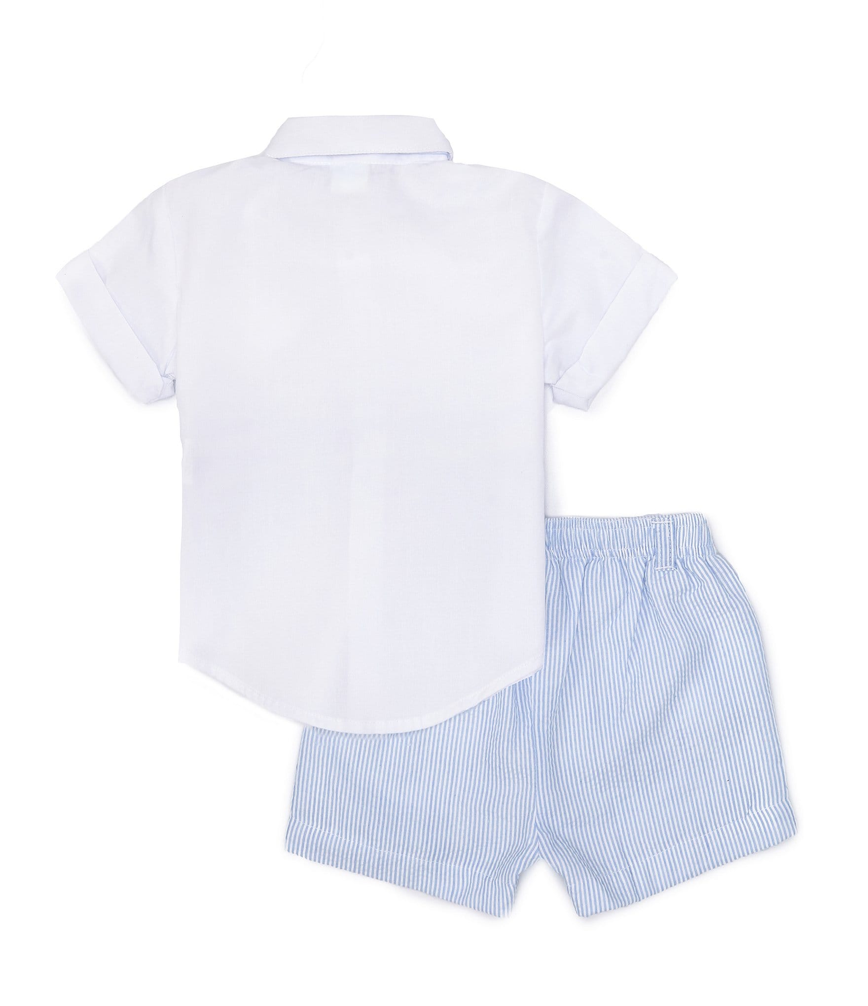 Edgehill Collection Little Boy 2T-7 Button Down Shirt, Shorts, Suspenders and Bow Tie Set