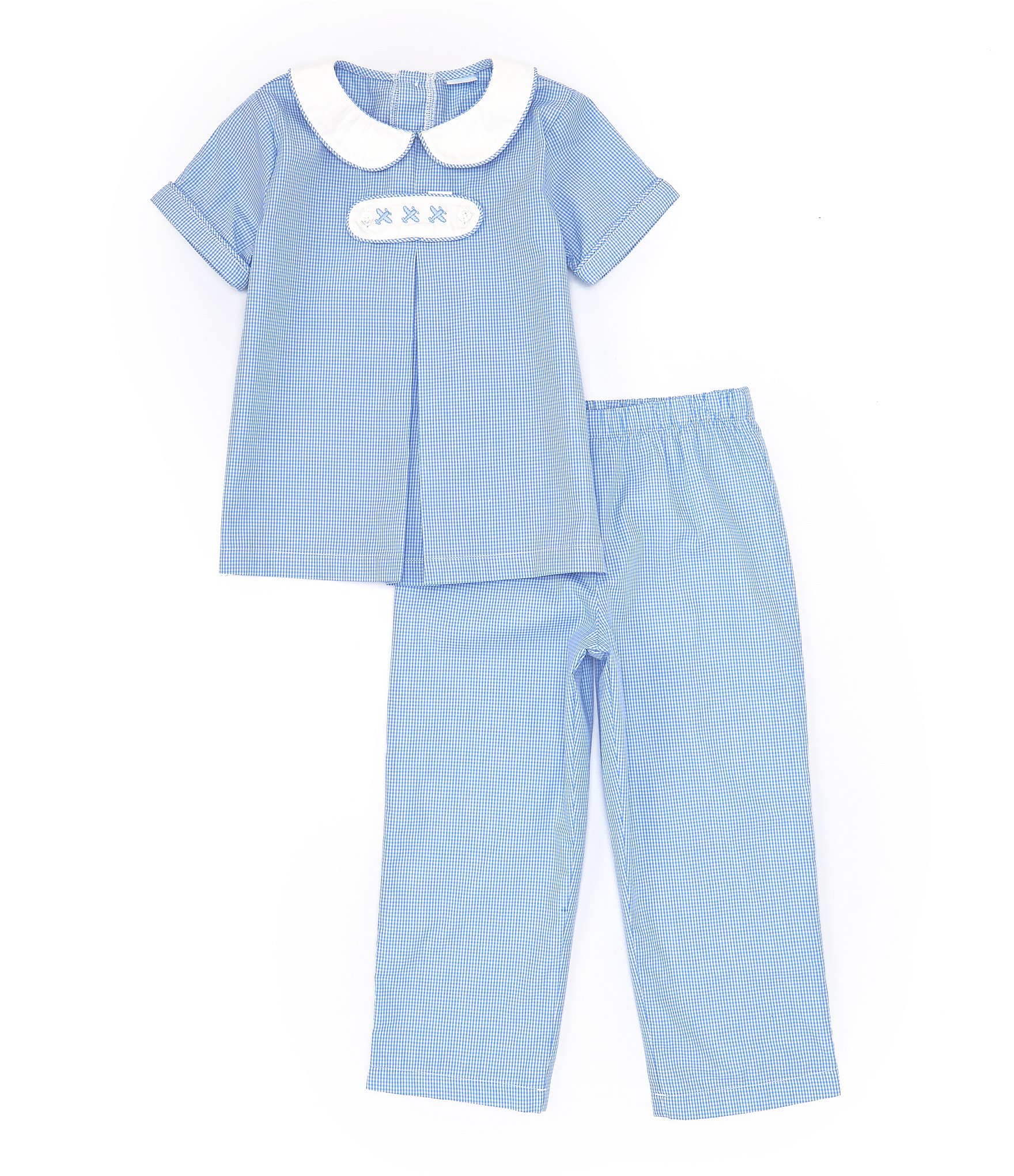 Edgehill Collection Little Boy 2T-7 Peter Pan Cap Sleeve Tab Pant Set