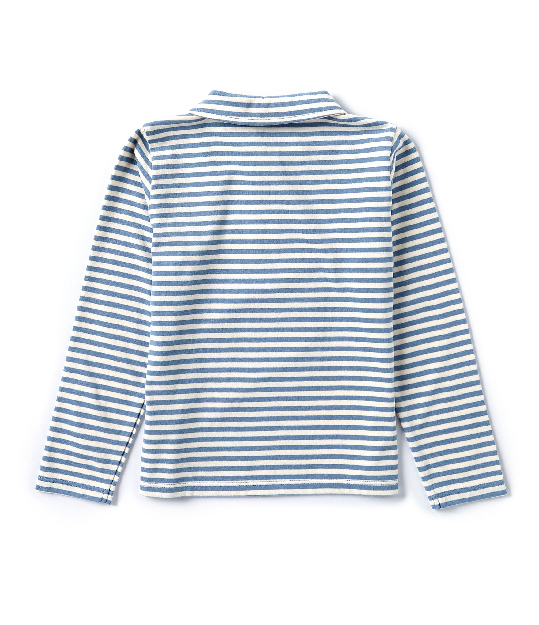 Edgehill Collection Little Boys 2T-7 Button Front Collar Long Sleeve Stripe Polo Shirt