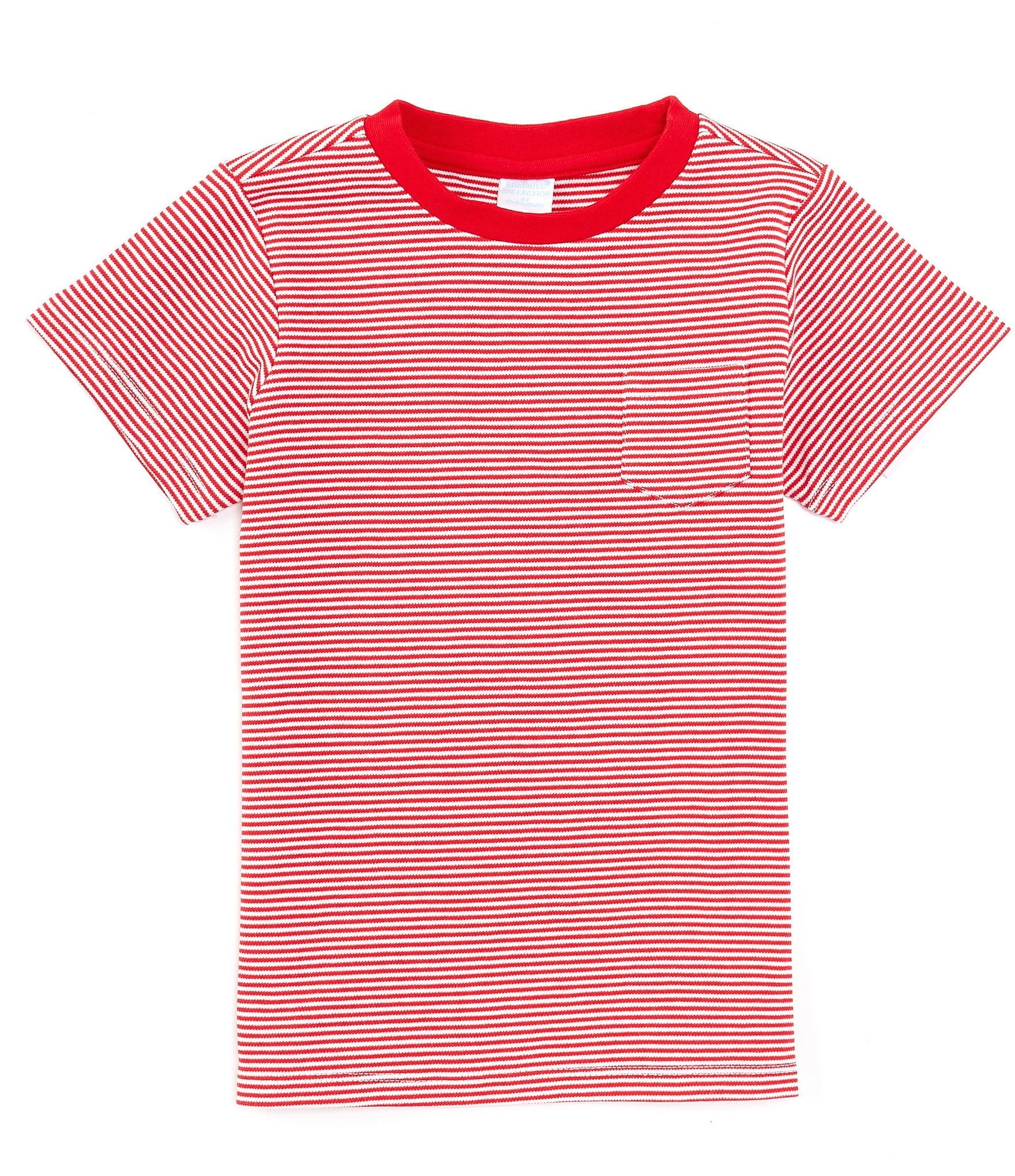 Edgehill Collection Little Boys 2T-7 Stripe Round Neck Short Sleeve Crew T-Shirt