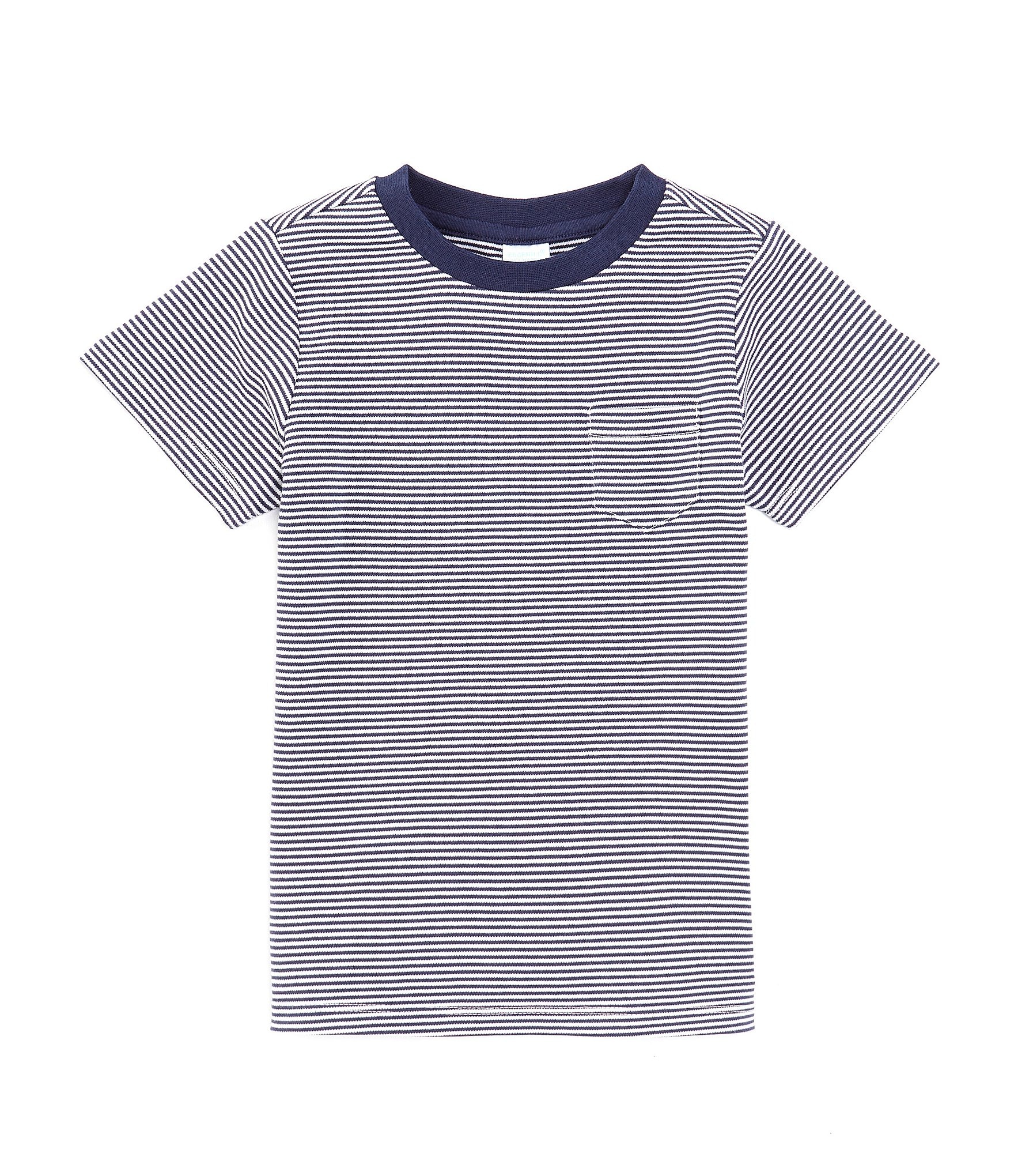 Edgehill Collection Little Boys 2T-7 Stripe Round Neck Short Sleeve Crew T-Shirt