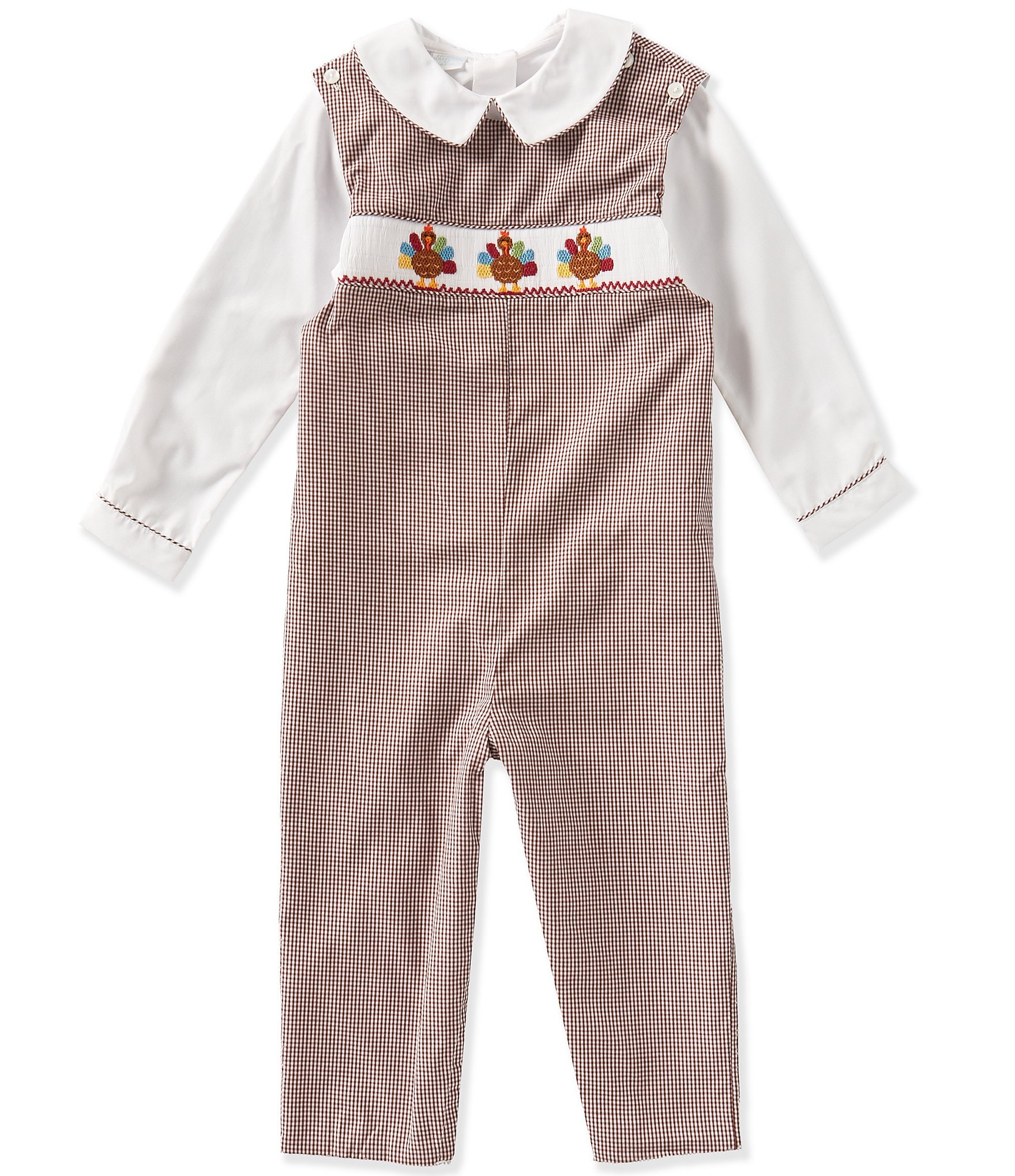 Edgehill Collection Little Boys Smocked Turkey Romper