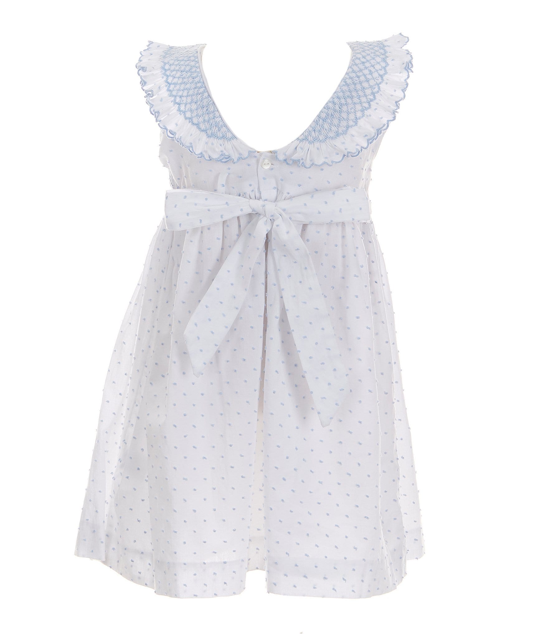 Edgehill Collection Little Girl 2T-6X Smocked Peter Pan Collar Sleeveless Dress