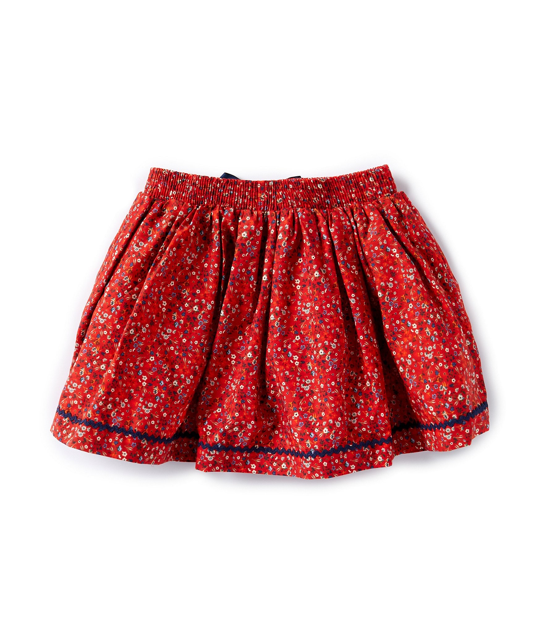 Edgehill Collection Little Girls 2T-6X Elastic Waist Ditsy Floral Bow Skirt