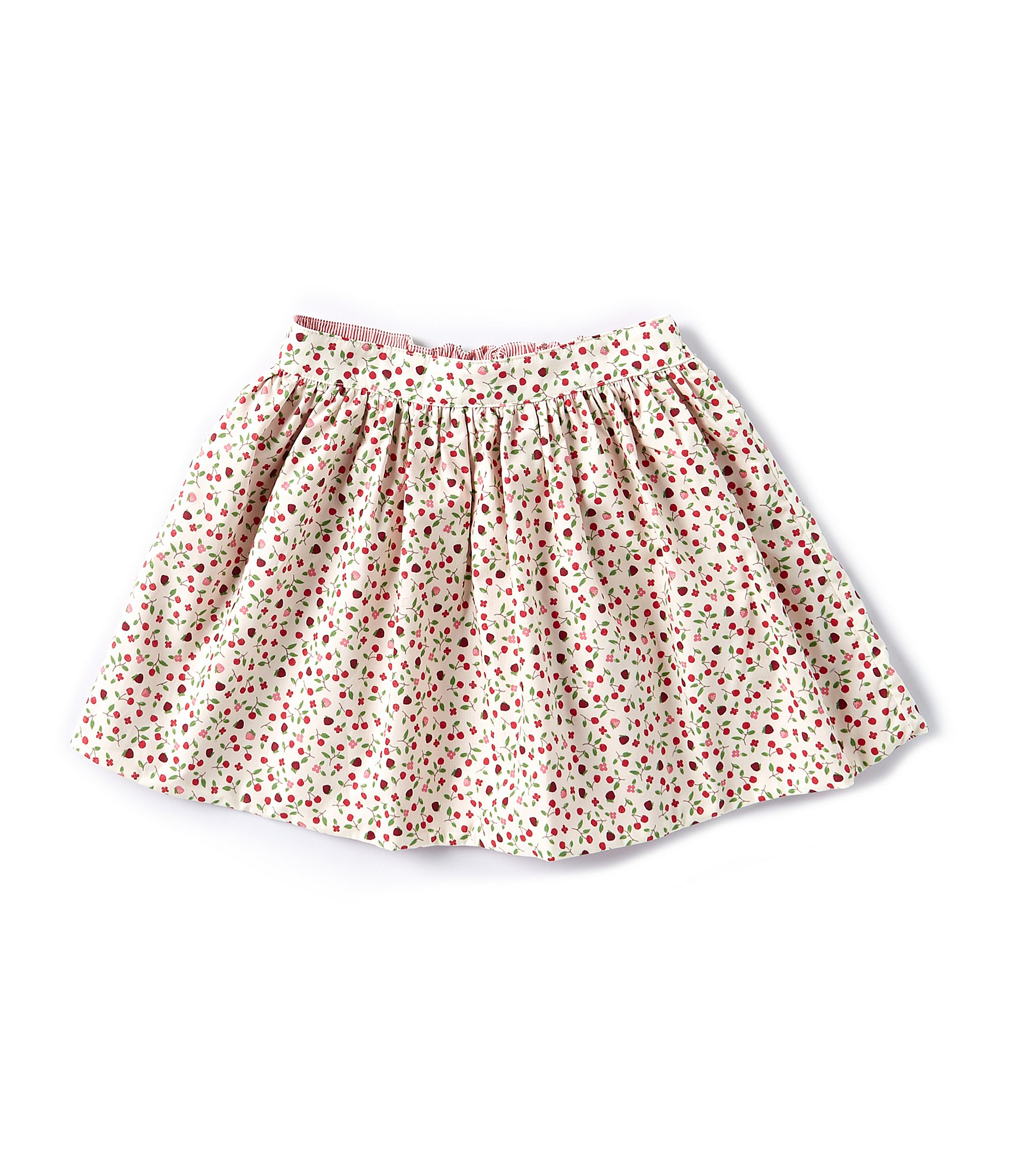 Edgehill Collection Little Girls 2T-6X Cherry/Striped Reversible Pull-On Skirt