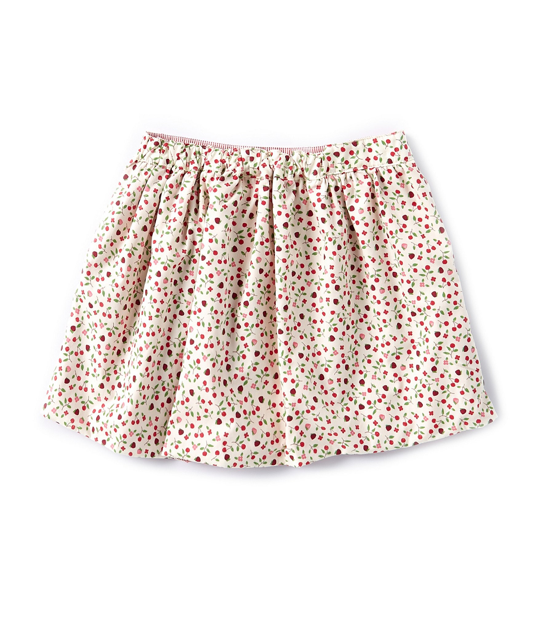 Edgehill Collection Little Girls 2T-6X Cherry/Striped Reversible Pull-On Skirt