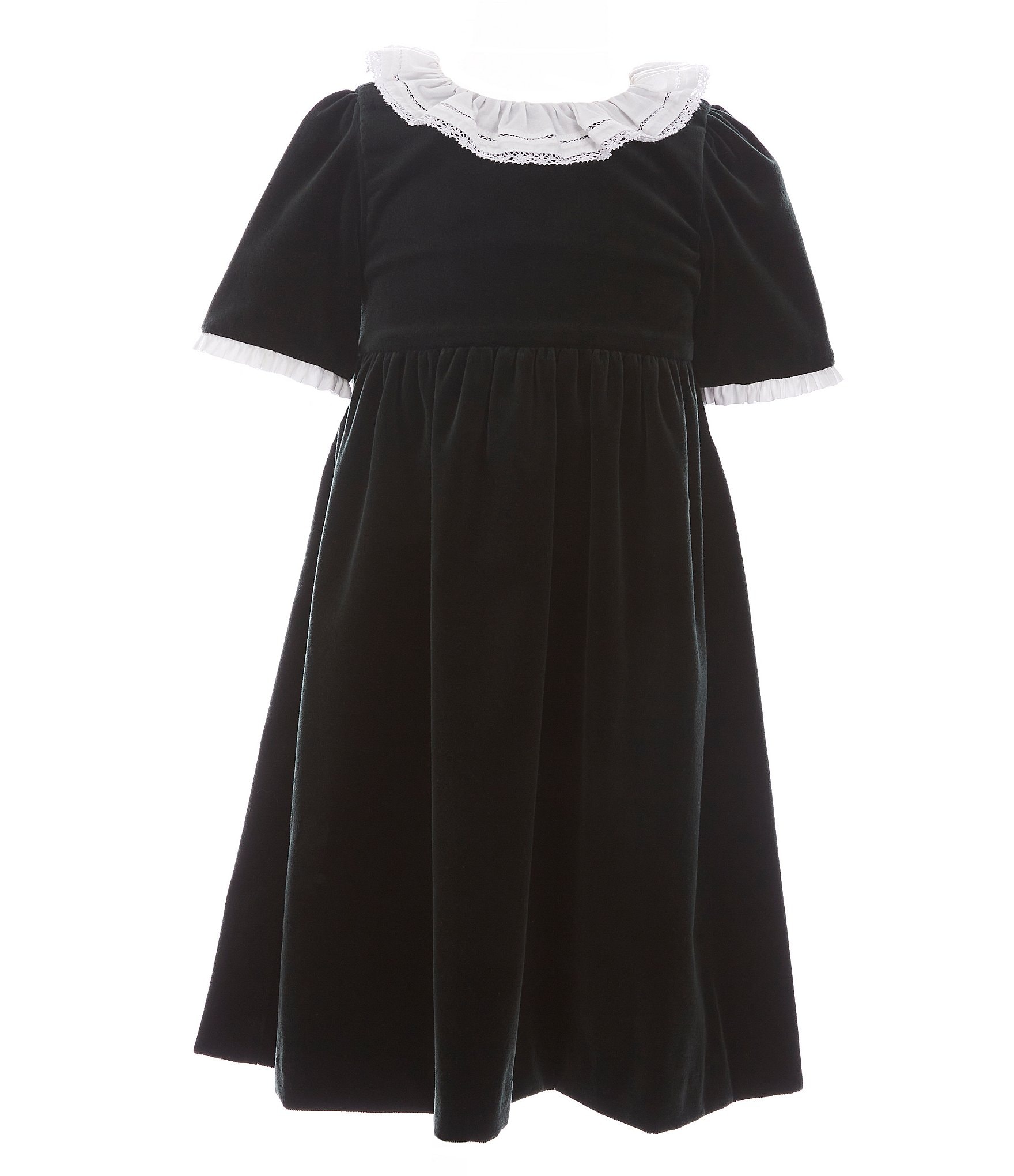 Edgehill Collection Little Girls 2T-6X Velvet Dress With Lace | Dillard's