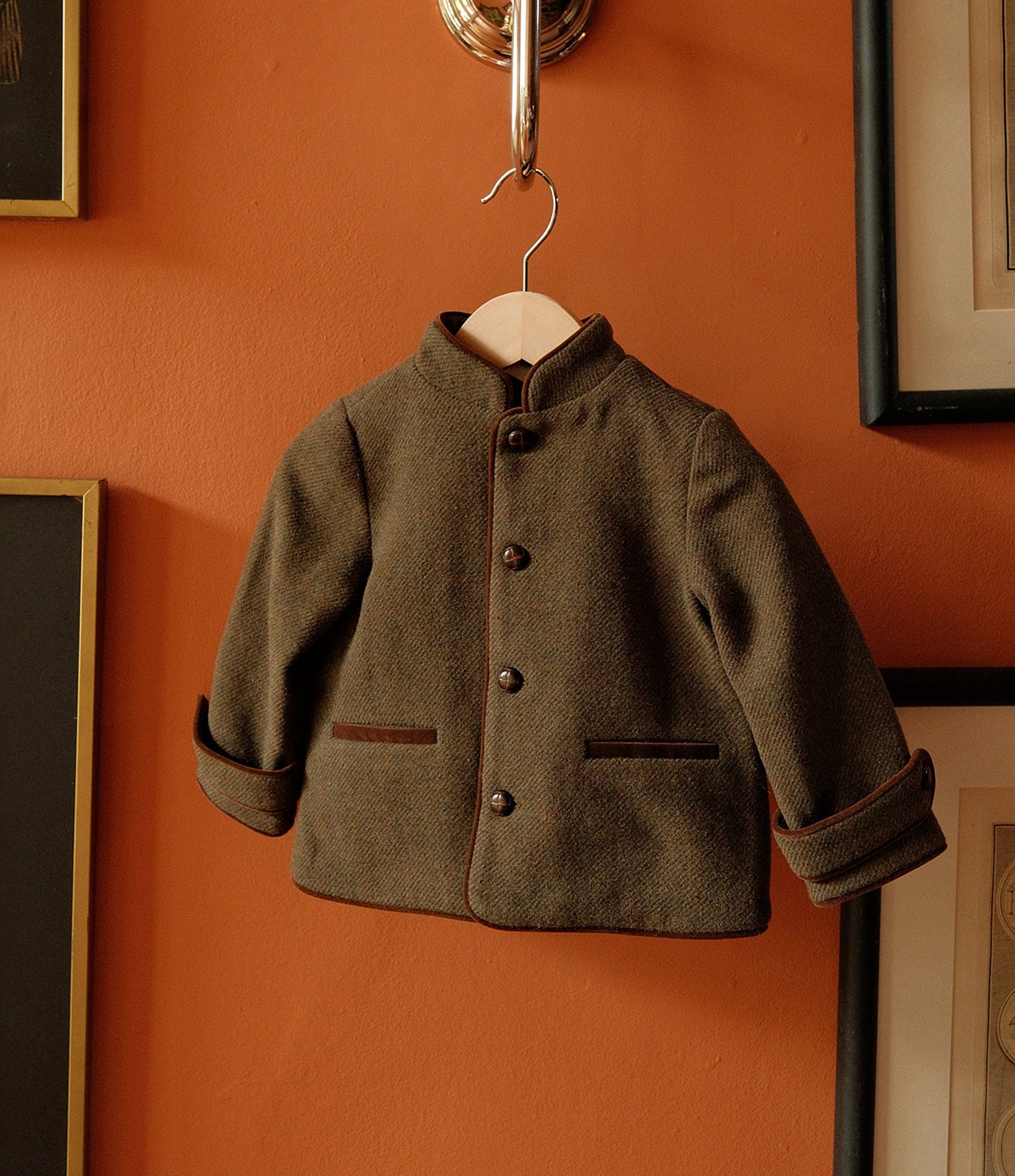 Edgehill Collection x Kristin Ellen Hockman Baby Boys Stand Collar Moritz Jacket