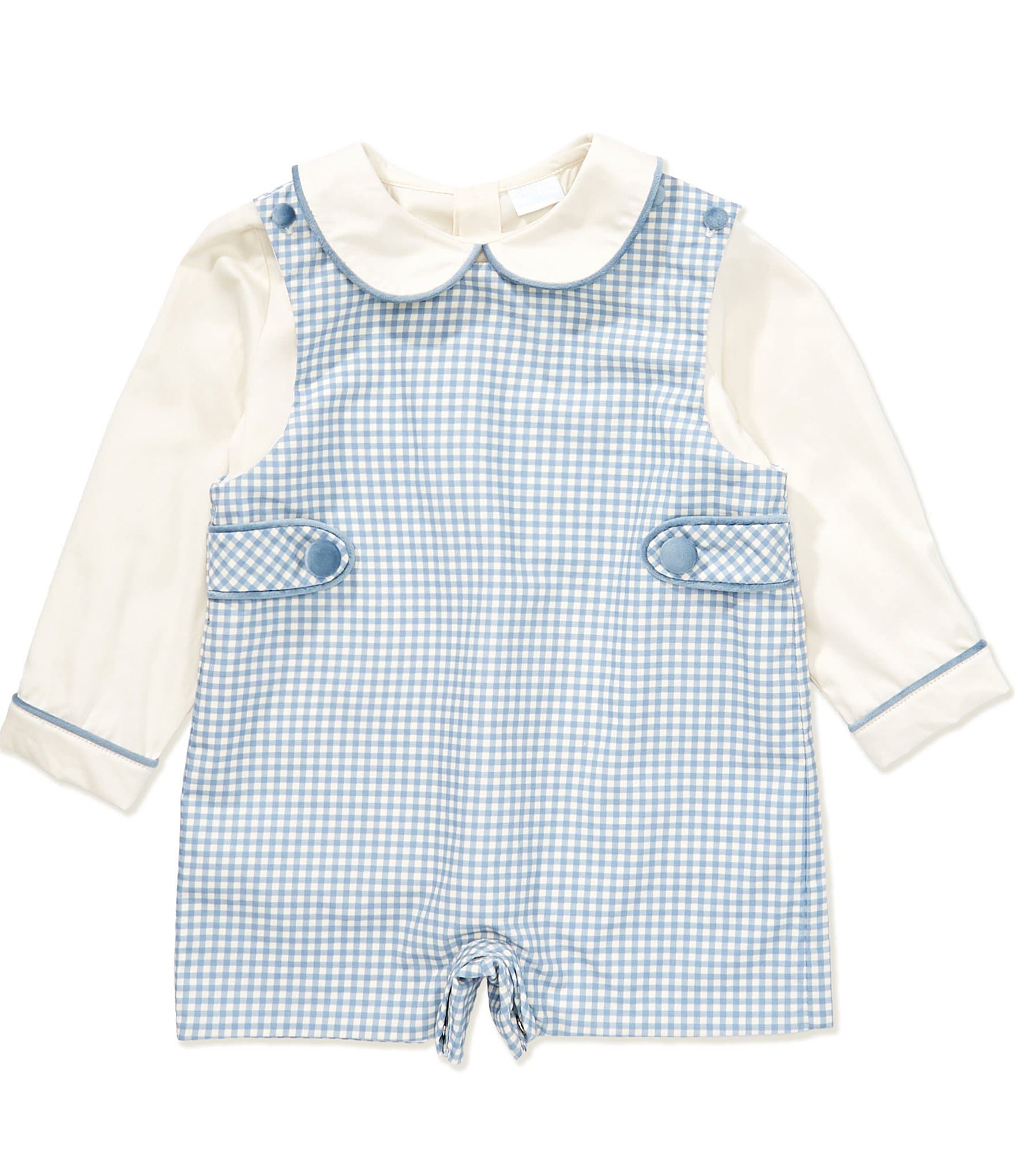 Edgehill Collection x The Broke Brooke Baby Boys William Gingham Jon Jon Set