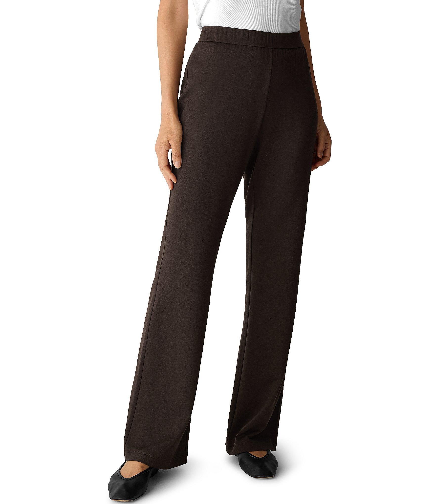 Eileen Fisher Cozy Brushed Terry Hug Kick Pull-On Pants