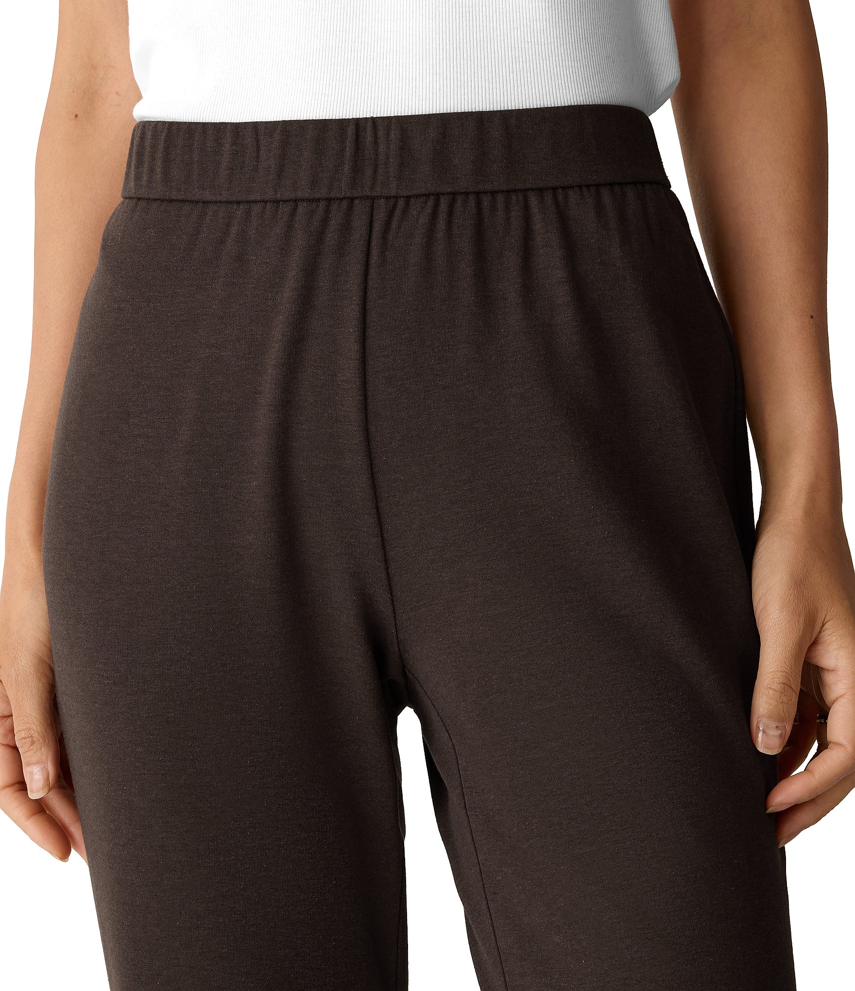 Eileen Fisher Cozy Brushed Terry Hug Kick Pull-On Pants