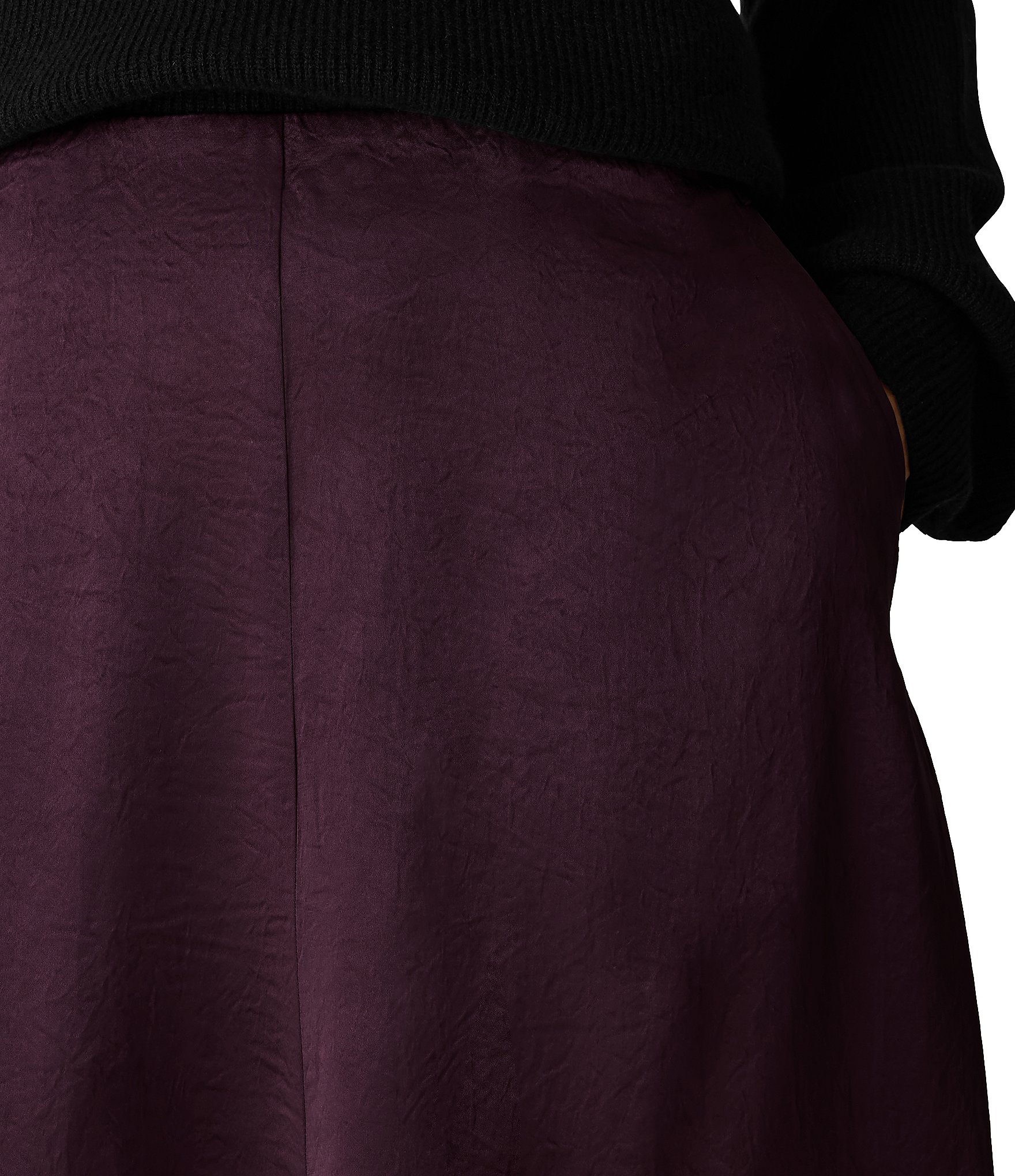 Eileen Fisher Crinkled Textured Satin A-Line Skirt