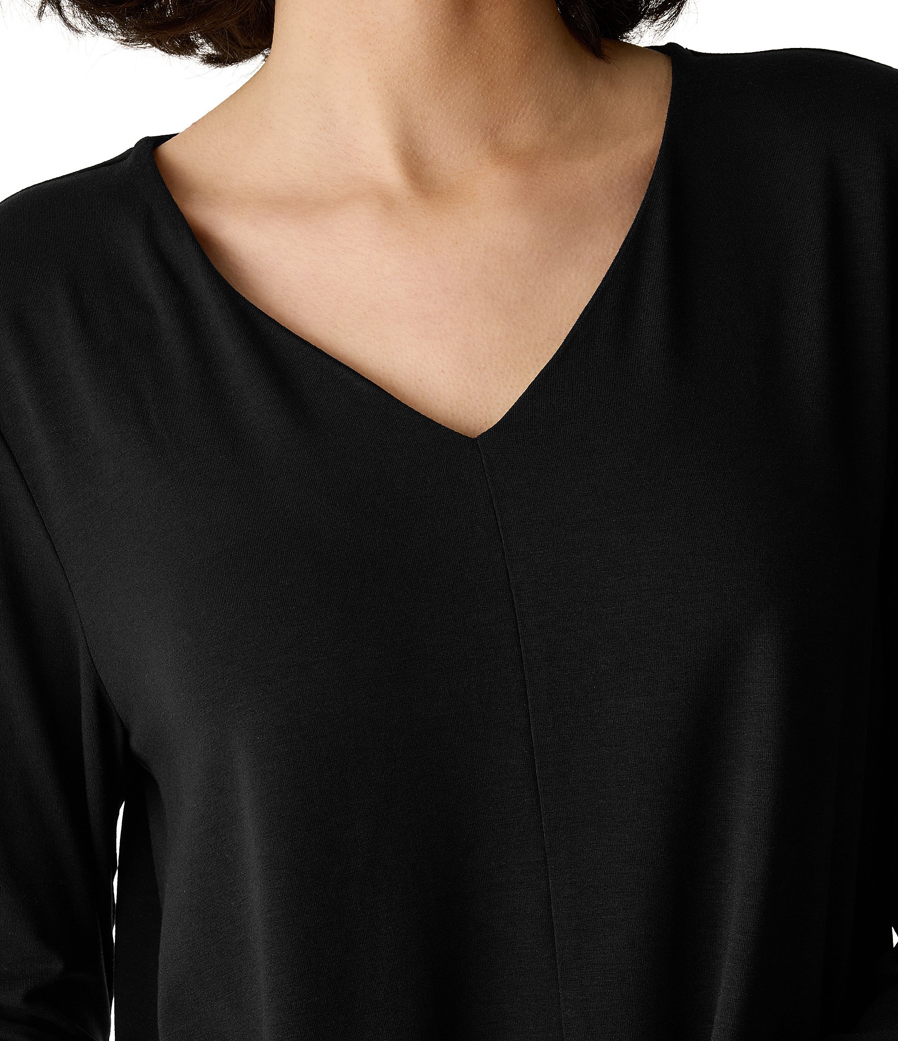 Eileen Fisher Fine Stretch Jersey Knit V-Neck Long Sleeve Tunic