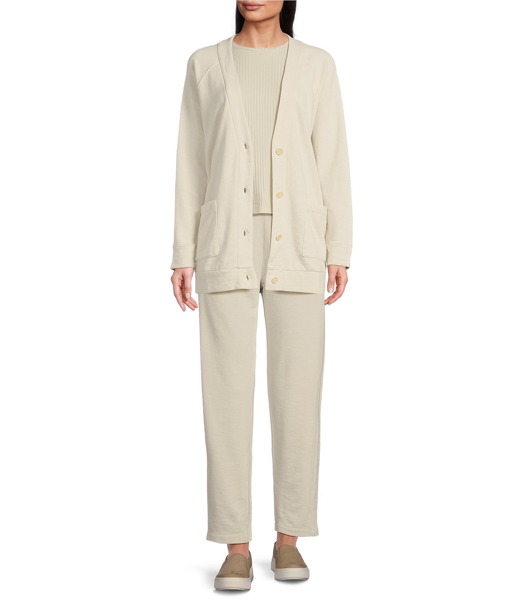 Eileen Fisher Garment Dyed Terry Slouchy Ankle Pants