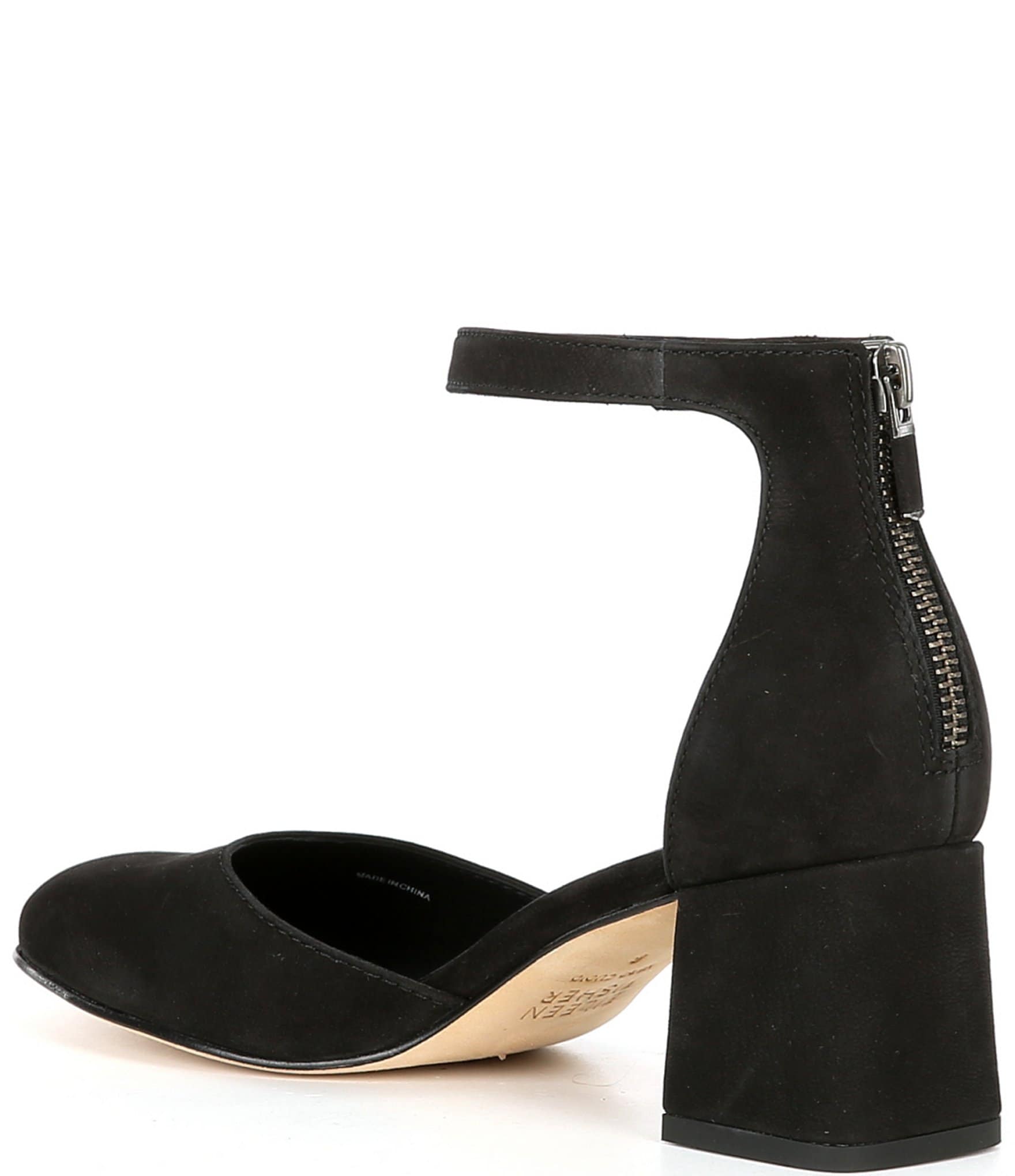 Eileen Fisher Indi Suede Ankle Strap Pumps