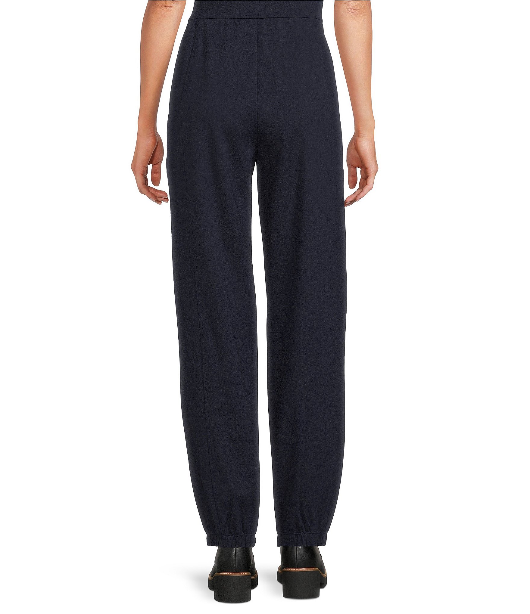 Eileen Fisher Lightweight Ponte Pull-On Ankle Lantern Jogger Pants