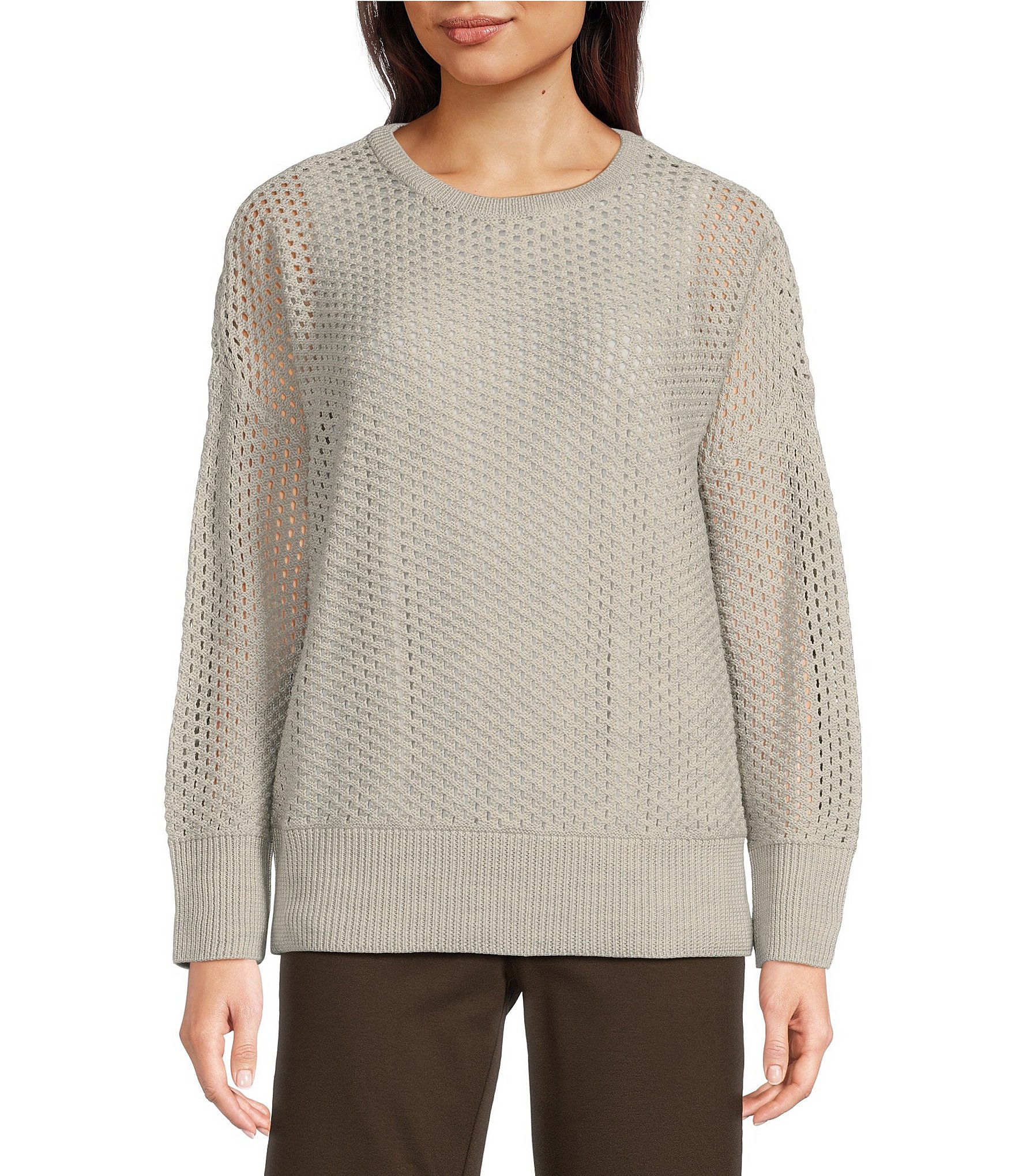 Eileen Fisher V-Neck Longline Superfine Merino Wool sweater Top store Boxy Fit SP