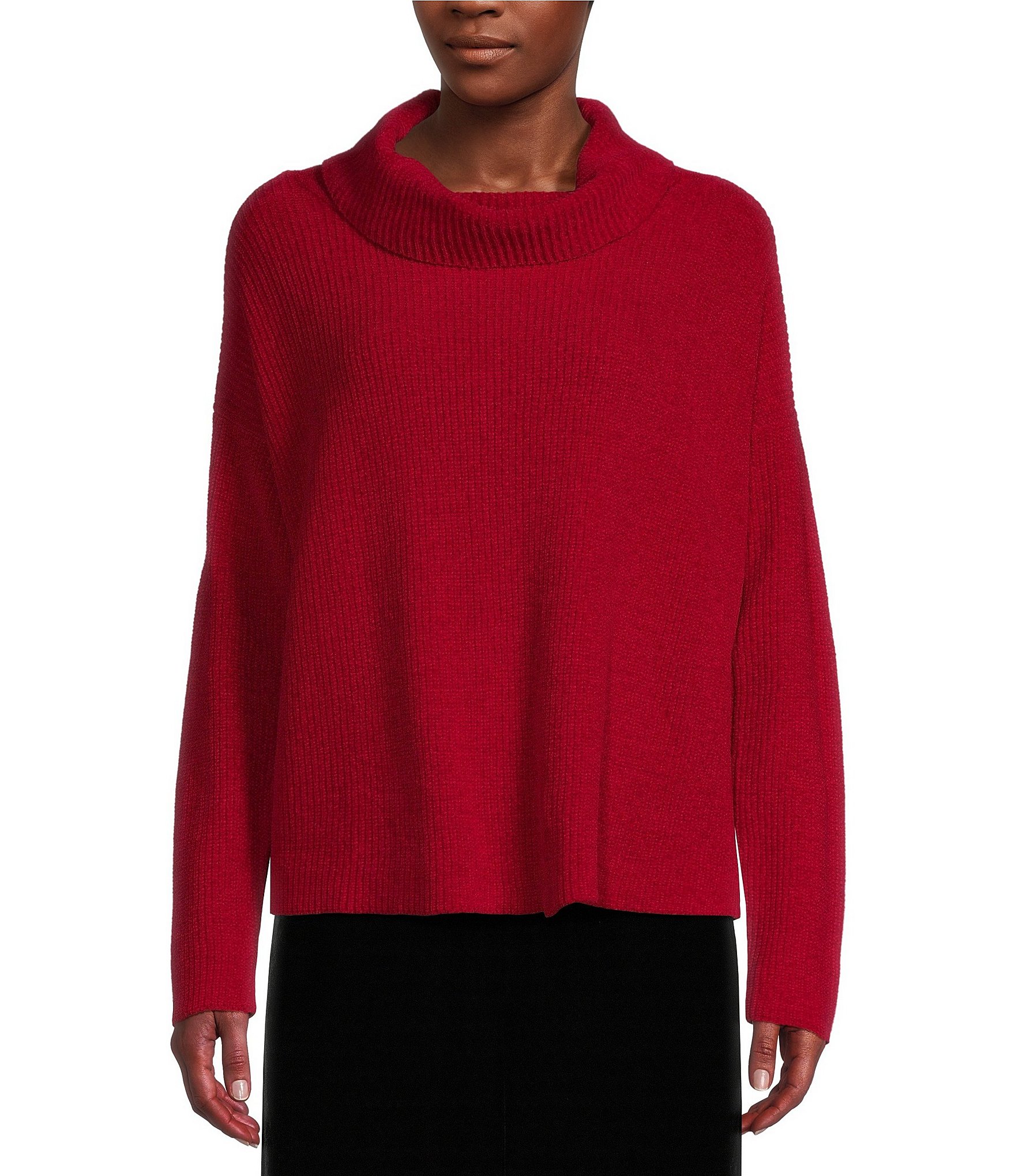 Eileen Fisher Organic Cotton Chenille Funnel Neck Long Sleeve