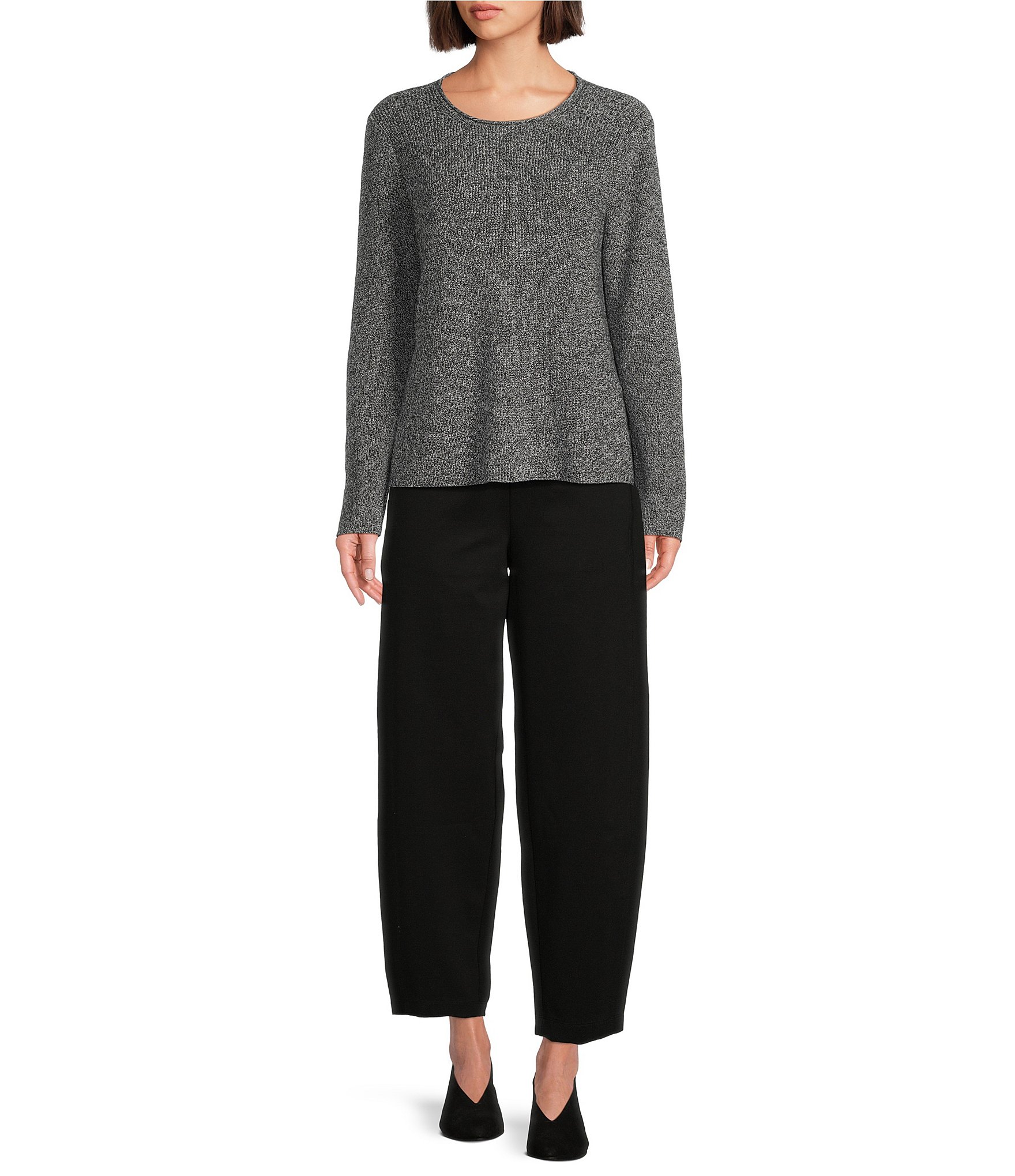 Eileen Fisher Organic Cotton Crew Neck Long Sleeve Sweater