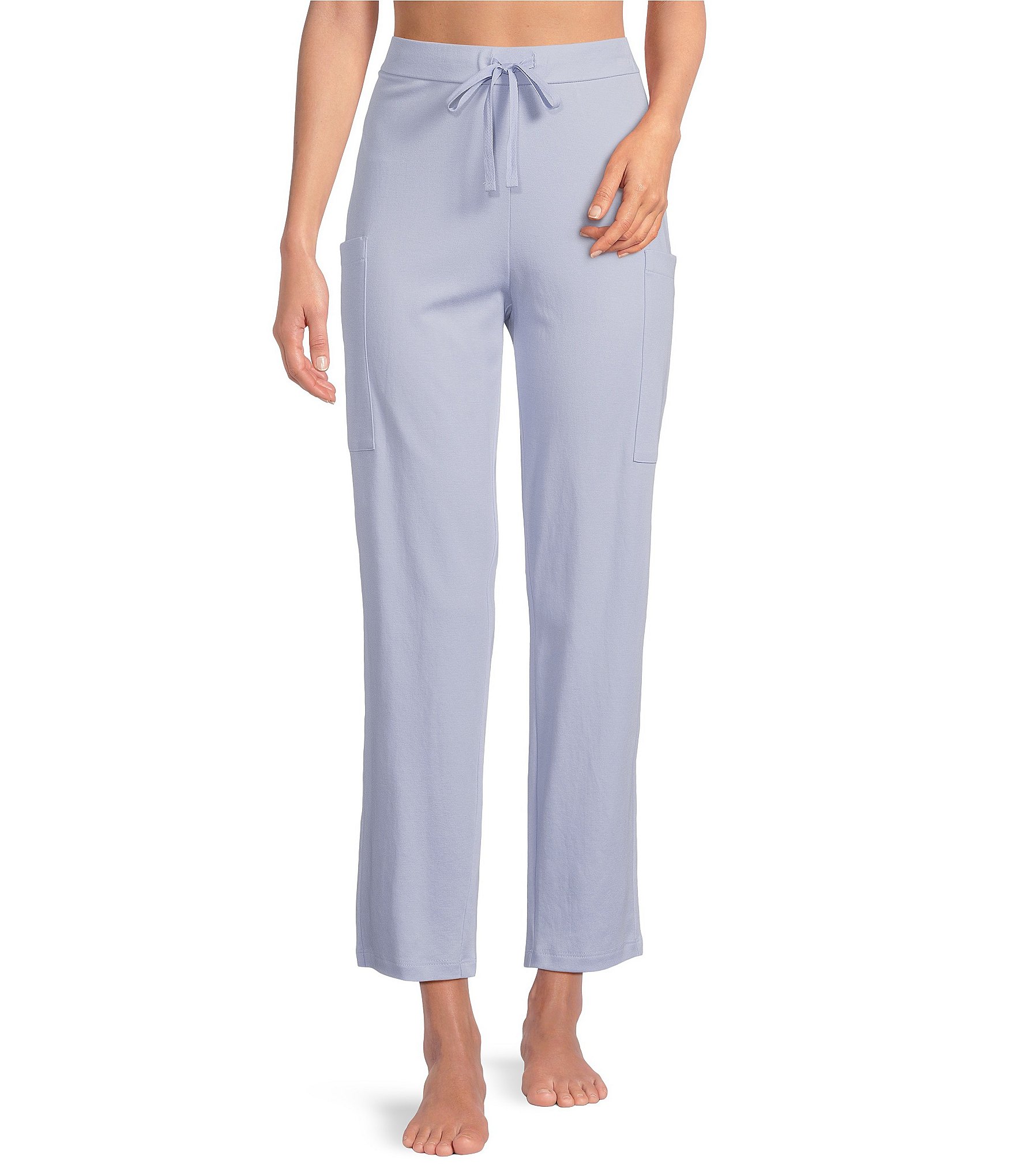 Eileen Fisher Organic Cotton Interlock Knit Slouchy Tapered Ankle Coordinating Sleep Pants