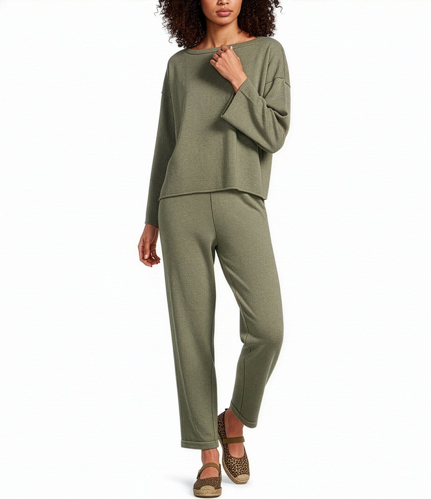 Eileen Fisher Organic Cotton Terry Slouch Ankle Pants