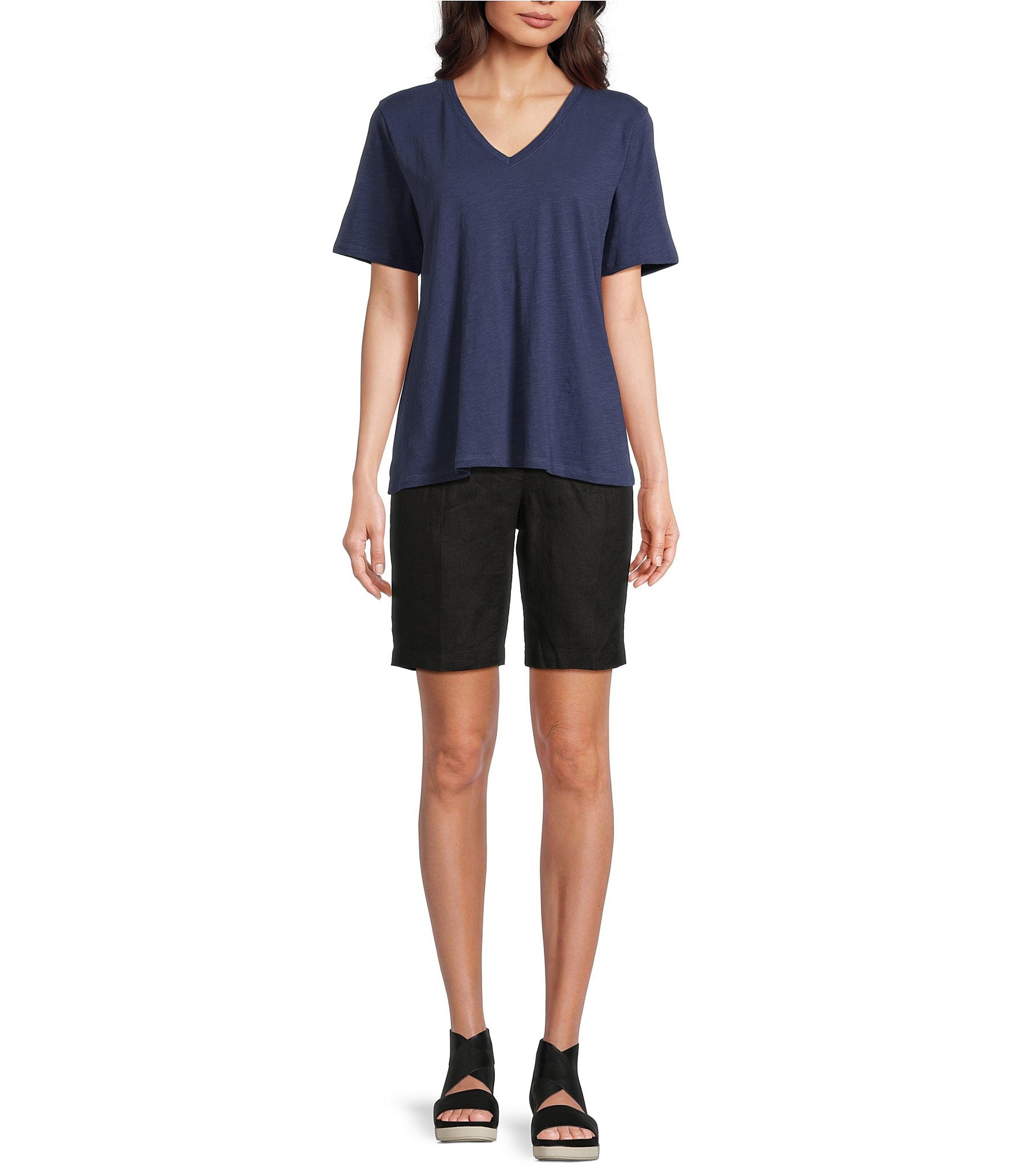 Eileen Fisher Organic Linen Wide Leg Shorts