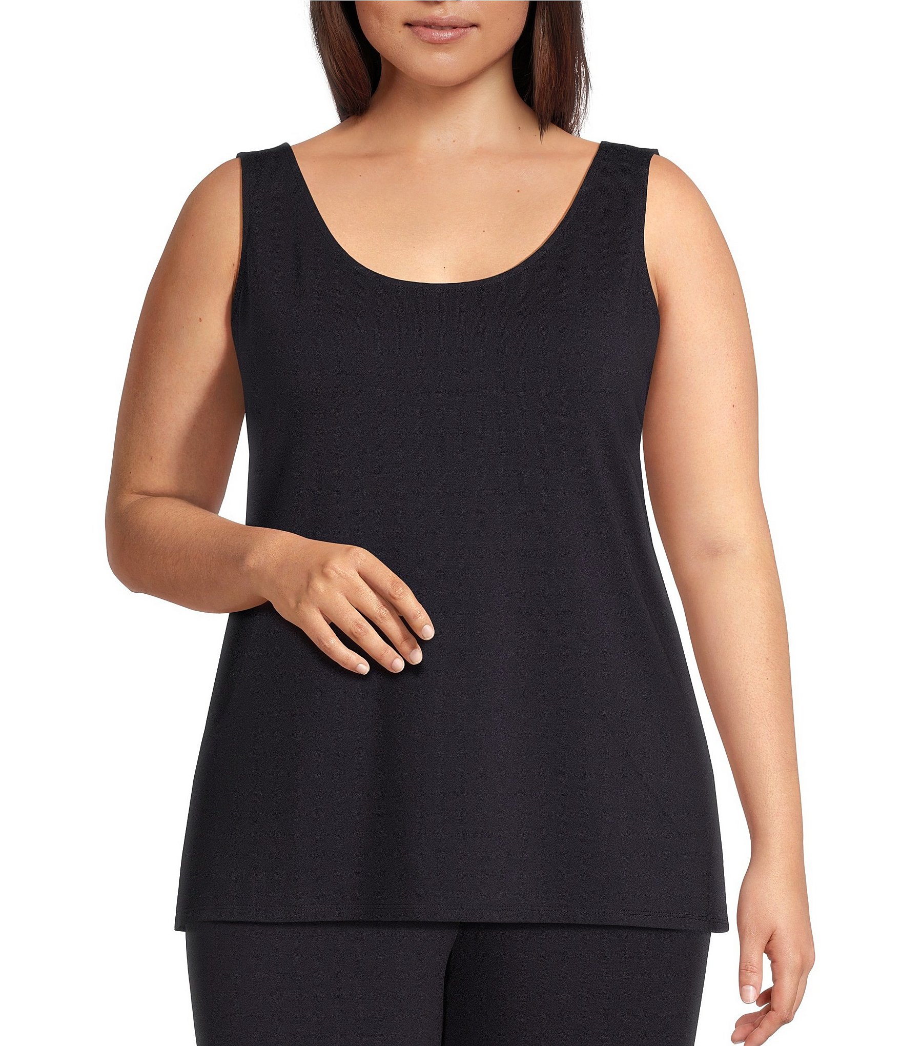 Eileen Fisher Plus Size Stretch Jersey Knit Scoop Neck Sleeveless