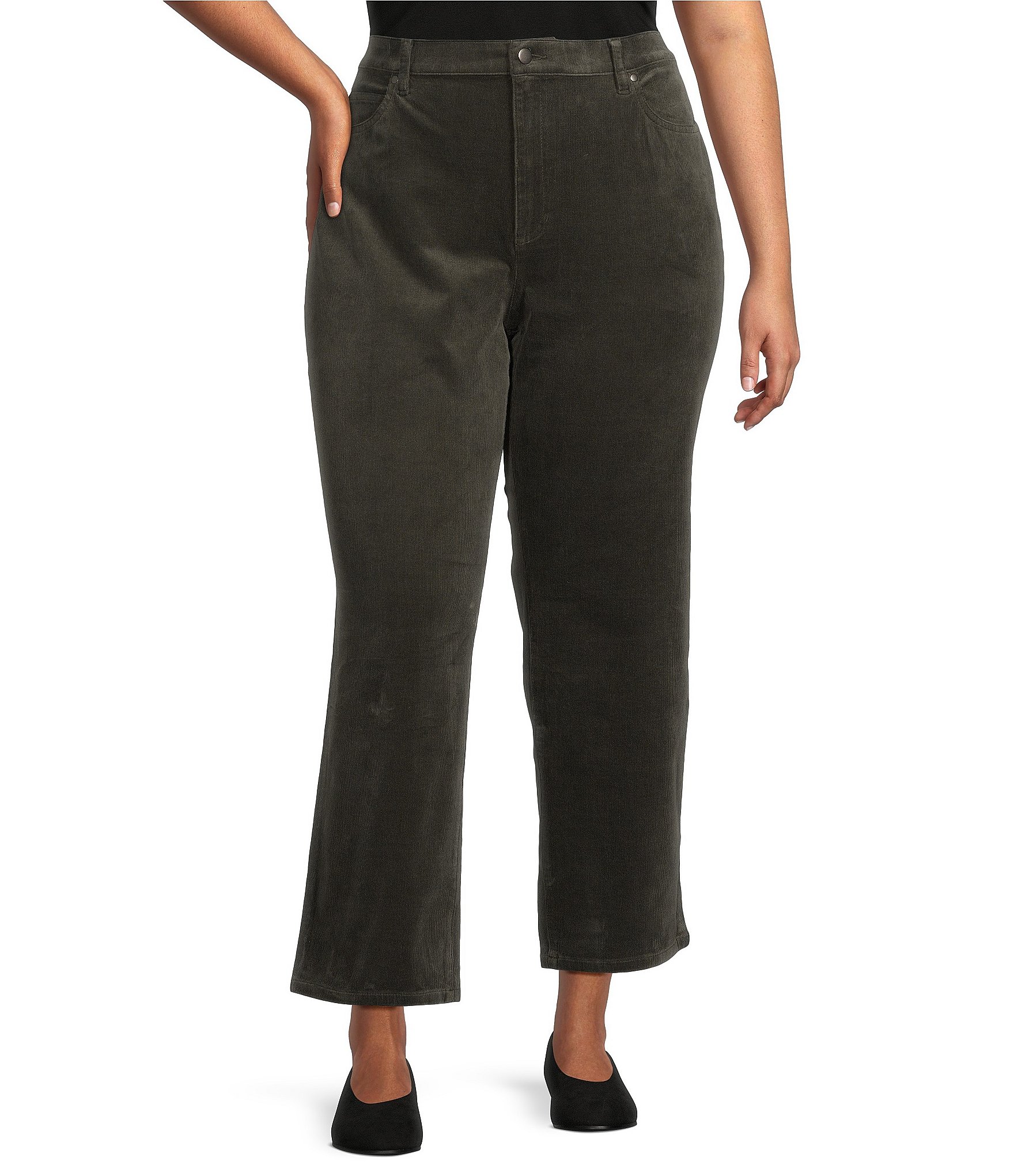 Eileen Fisher Plus Size Stretch Organic Cotton Velvet High Waisted ...