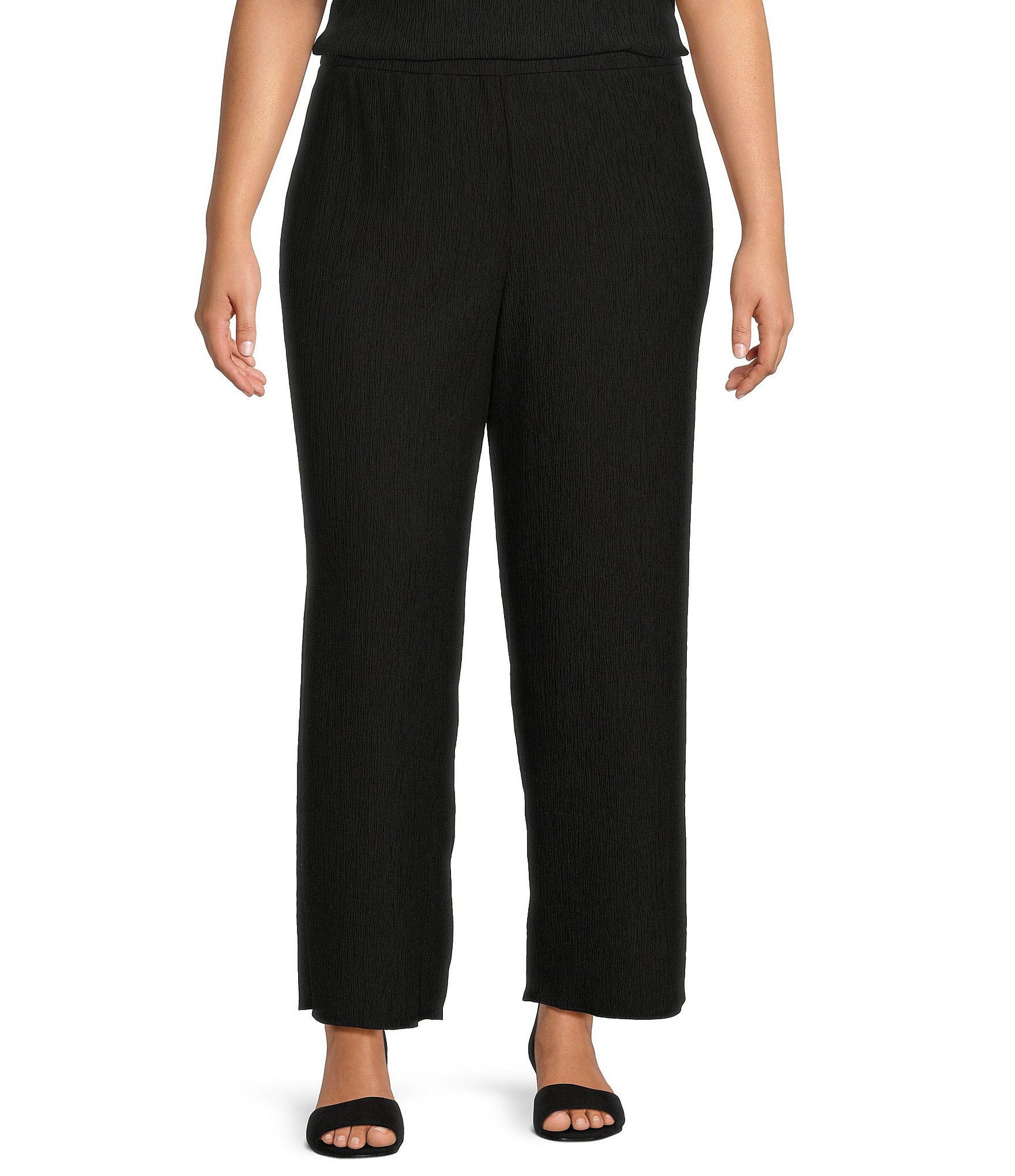 Women's Crinkle Textured Pull-On Palazzo Pant