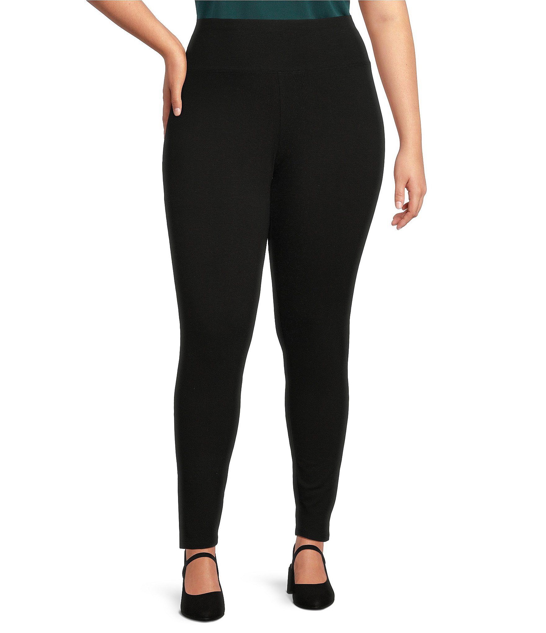 Eileen Fisher Plus Stretch Knit Jersey Ankle Leggings