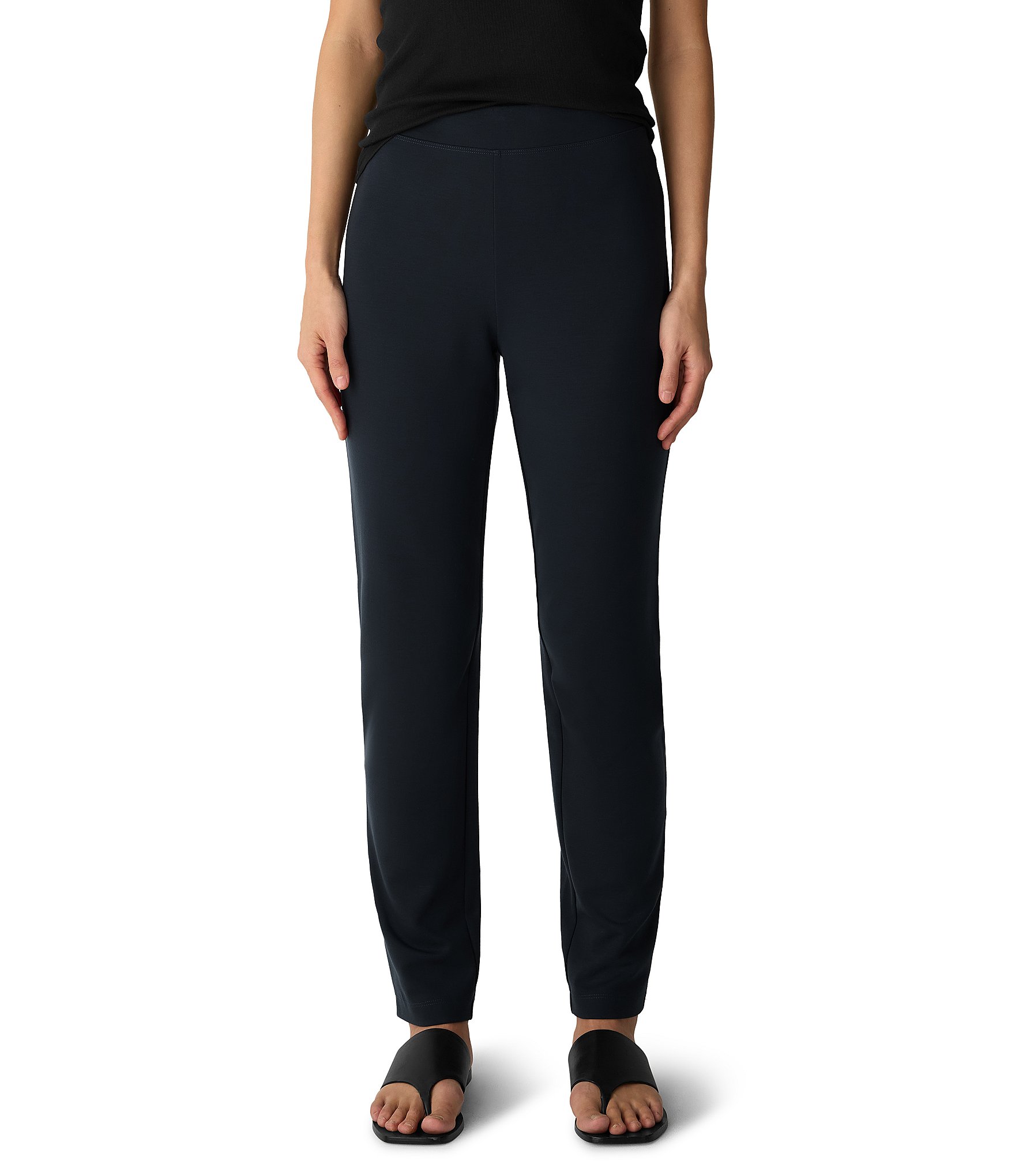 Eileen Fisher Straight Leg Pull-On Slim Ankle Pants