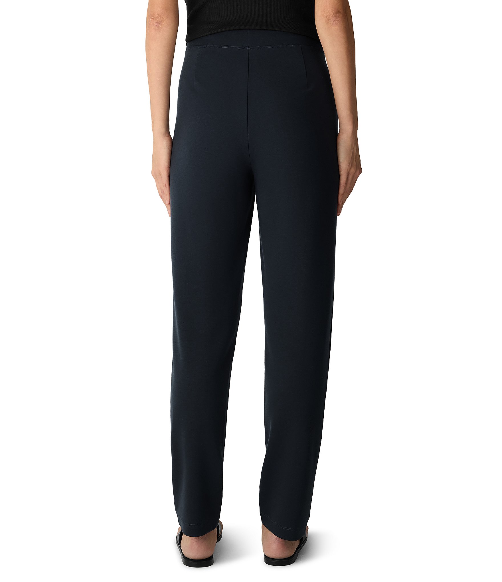 Eileen Fisher Straight Leg Pull-On Slim Ankle Pants