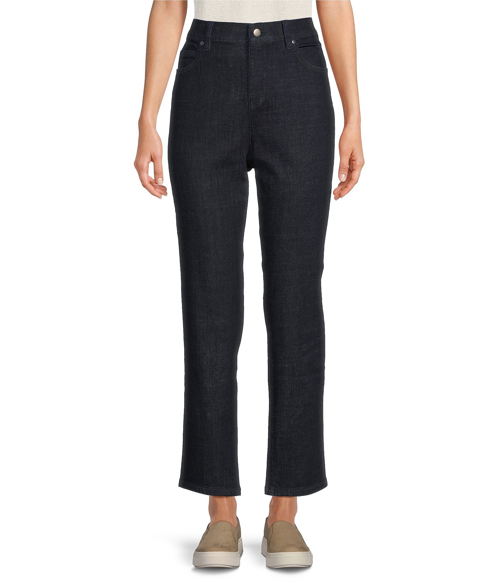 Eileen Fisher Stretch Denim High Waist Slim Leg Jeans