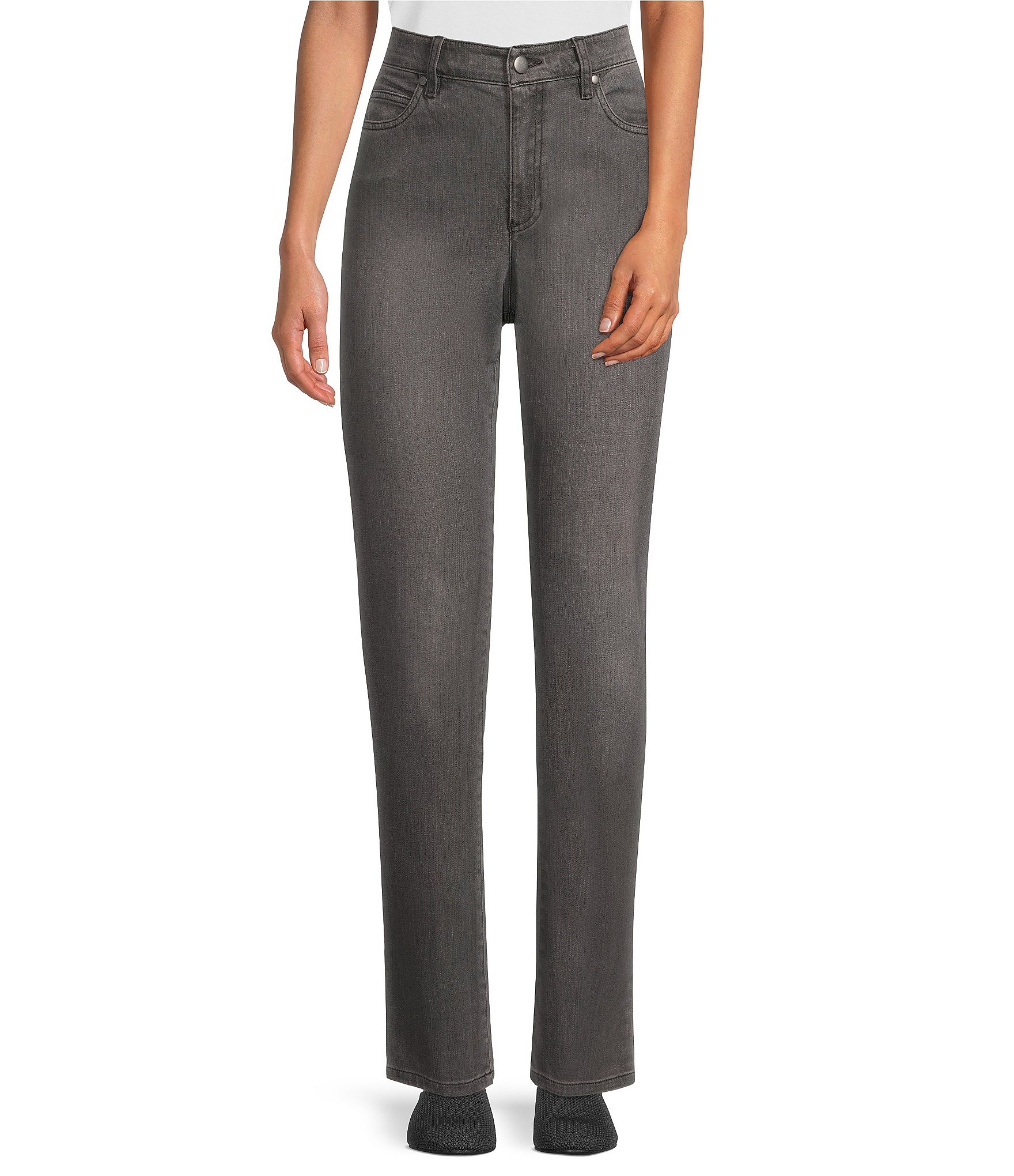 Eileen Fisher Stretch Organic Cotton High Waisted Straight Leg Jeans ...