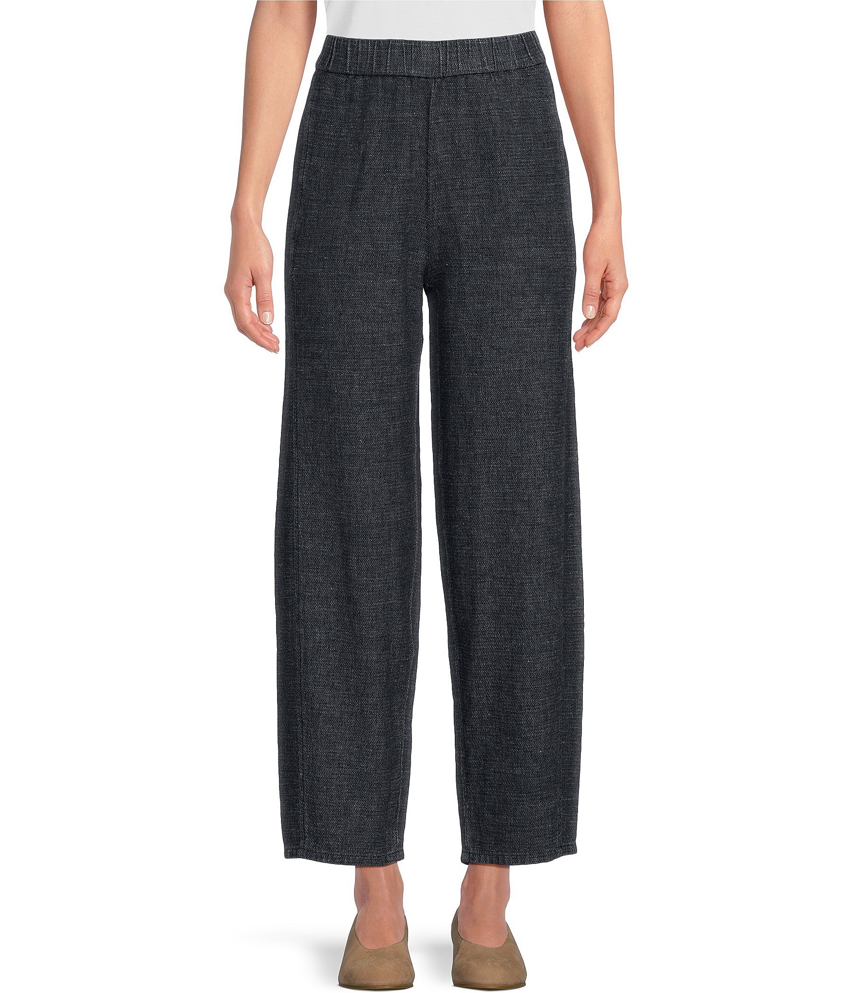 Eileen Fisher Tweedy Hemp Organic Cotton Lantern Pull-On Ankle Pant ...