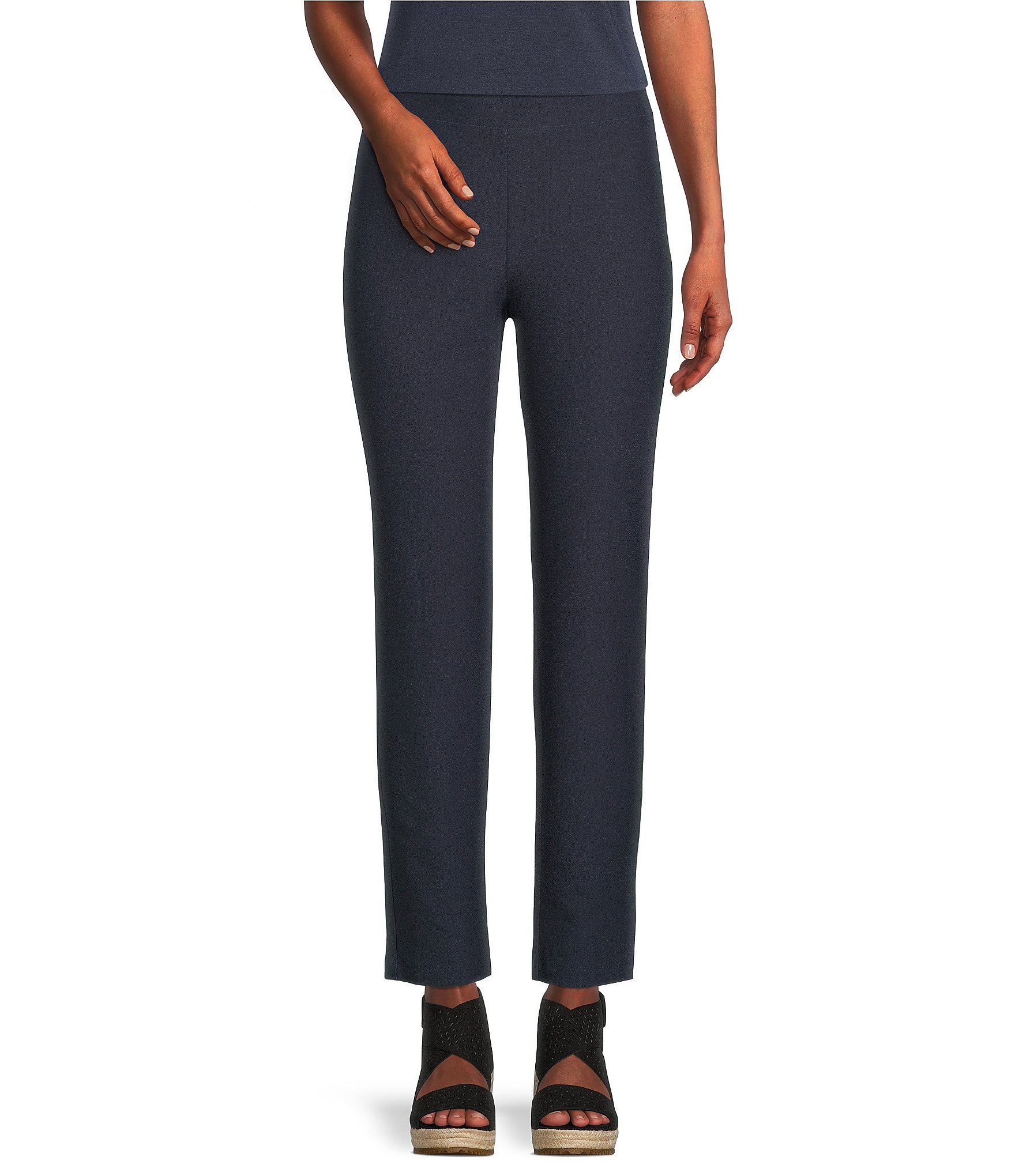 Eileen Fisher Washable Stretch Crepe Slim Ankle Pants | Dillard's