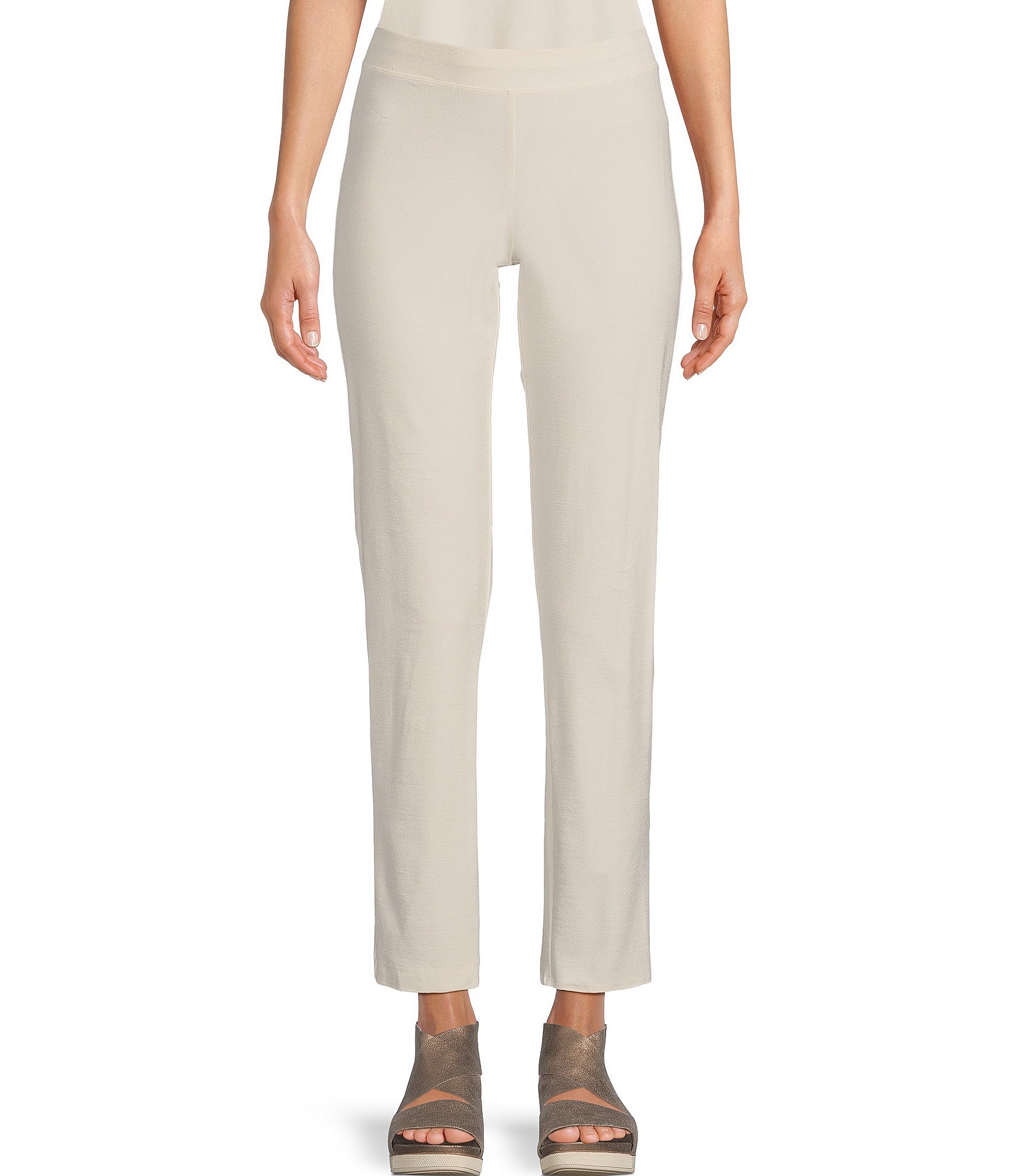 Cropped Washable Stretch Crepe Pants