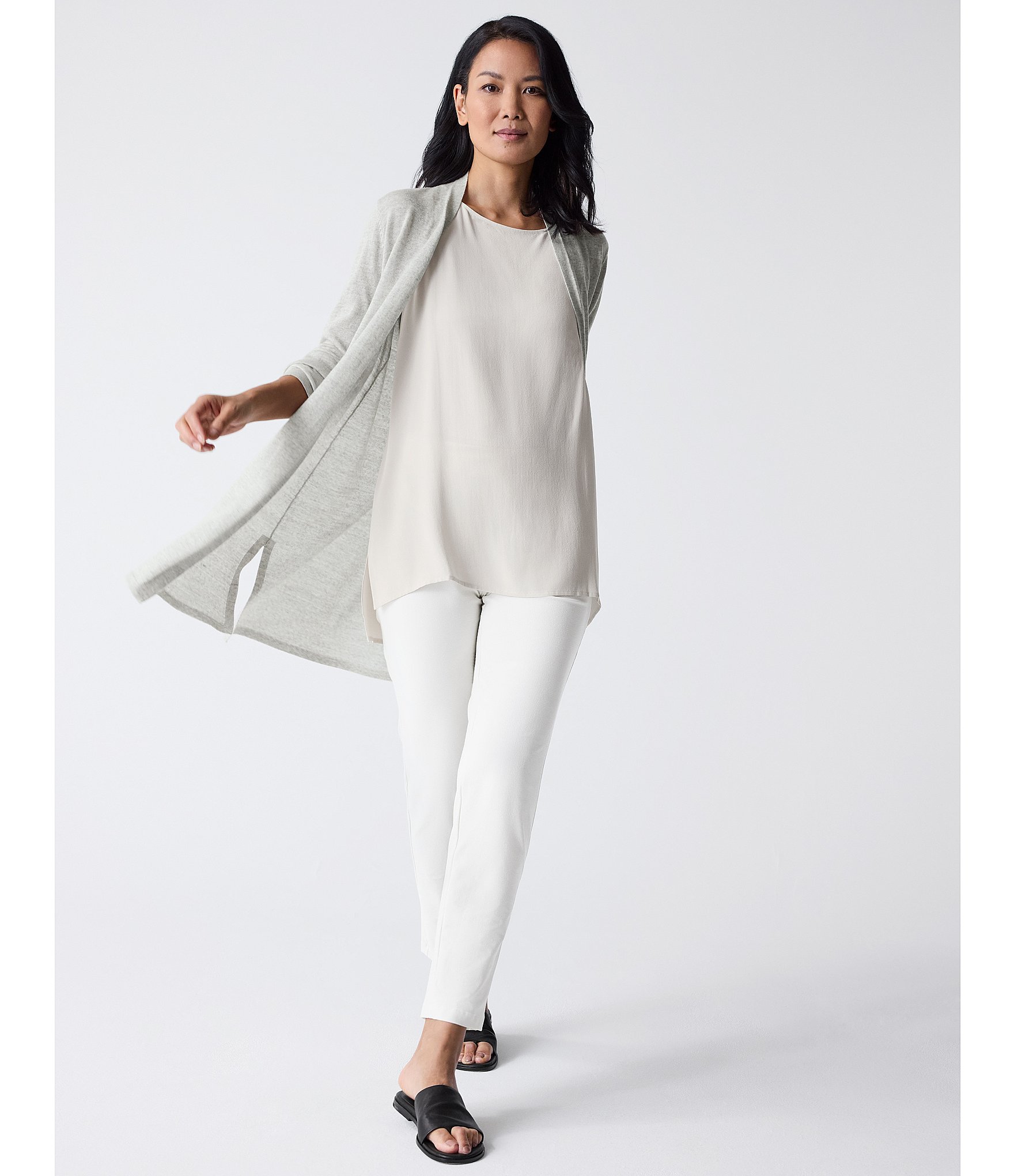 Eileen Fisher Washable Stretch Crepe Slim Leg Ankle Pant