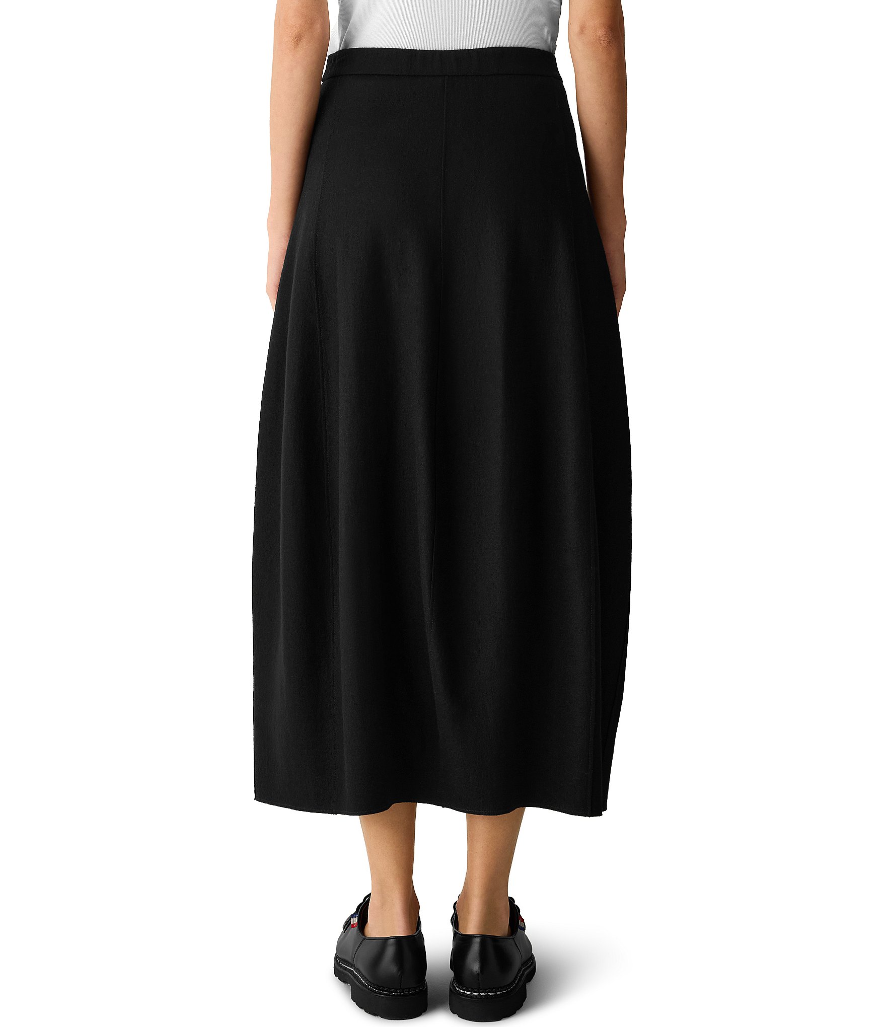 Eileen Fisher Wool Jersey Pull-On Lantern Skirt