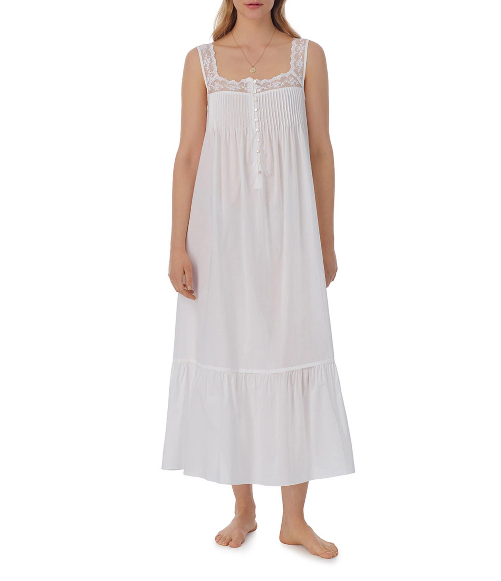 Eileen West Julia Solid Woven Cotton Ballet Nightgown