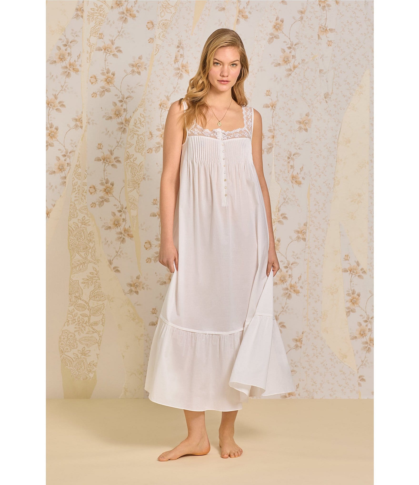 Eileen West Julia Solid Woven Cotton Ballet Nightgown