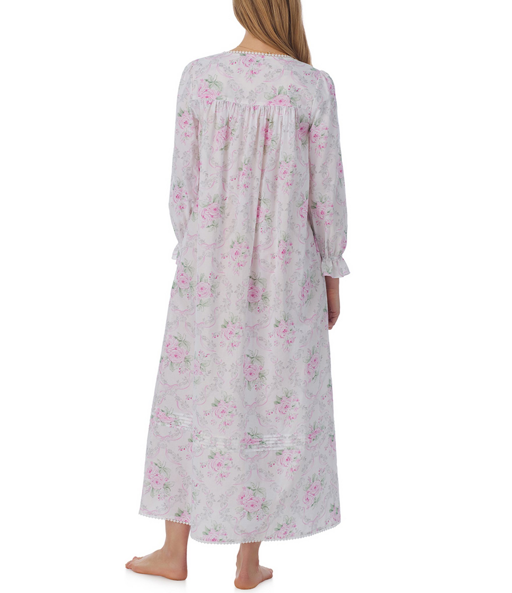 Eileen West Long Sleeve Sweetheart Neck Woven Ballet Nightgown