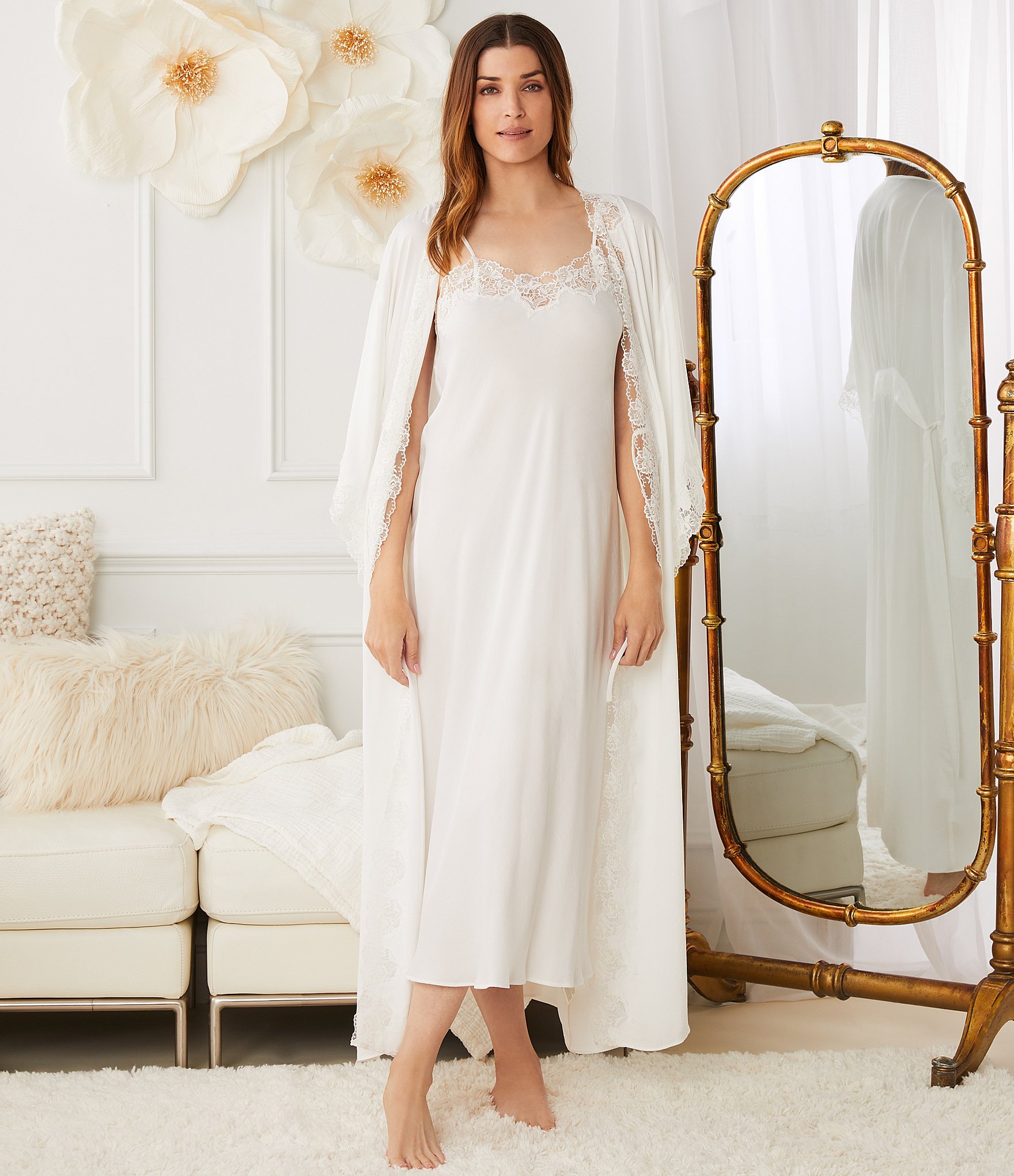 Eileen West Silky Satin Long Nightgown