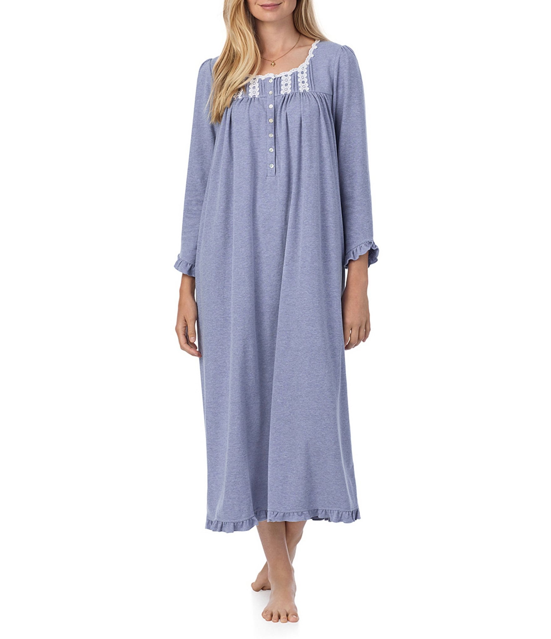 Eileen West Solid Interlock Knit Long Sleeve Round Neck Eileen West Solid Interlock Knit Long Sleeve Round Neck