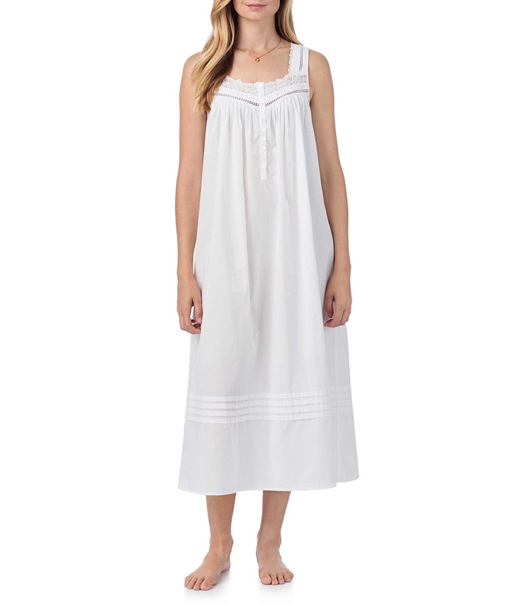 Eileen West Solid Woven Sleeveless Sweetheart Neck Ballet Nightgown