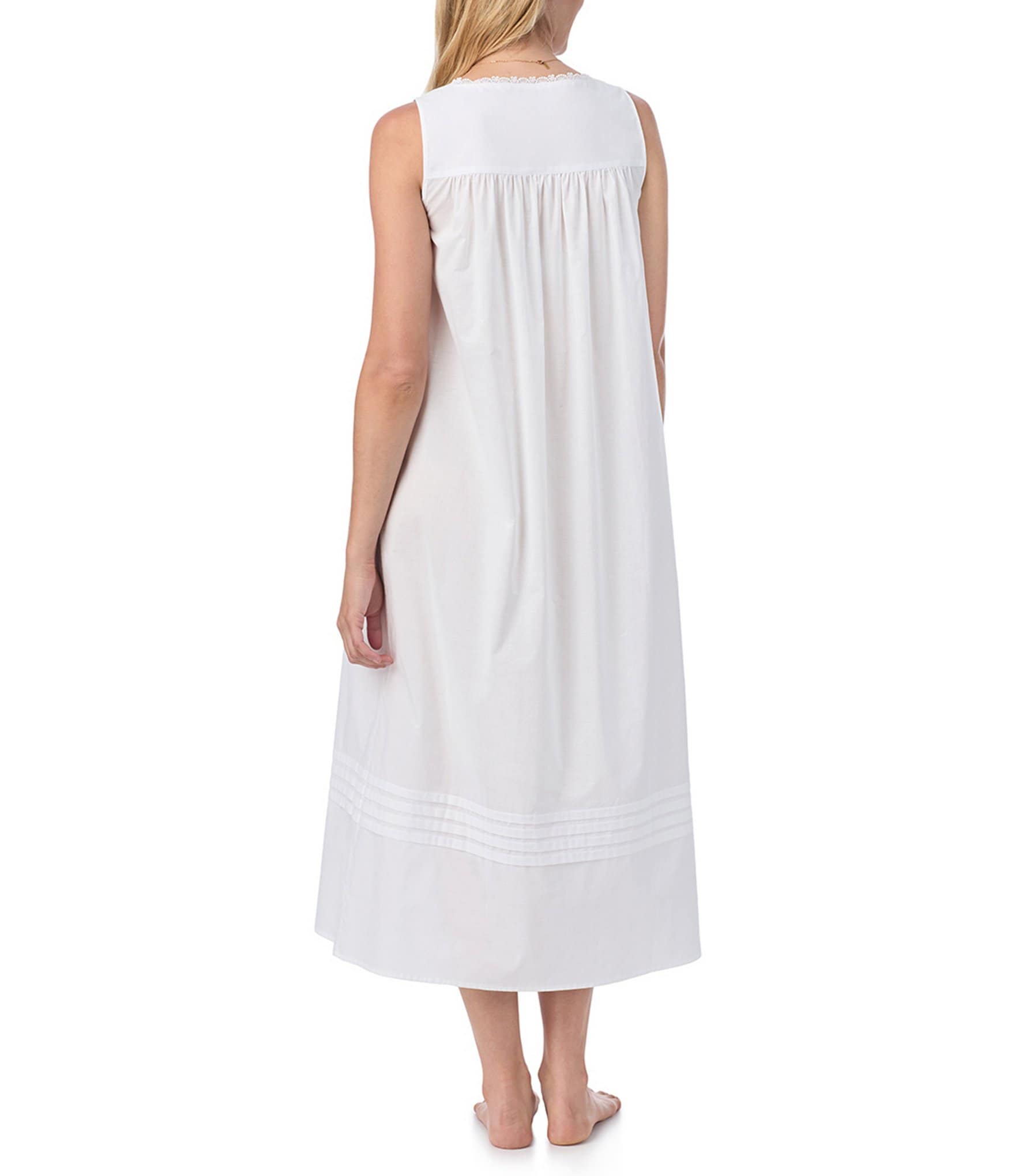 Eileen West Solid Woven Sleeveless Sweetheart Neck Ballet Nightgown