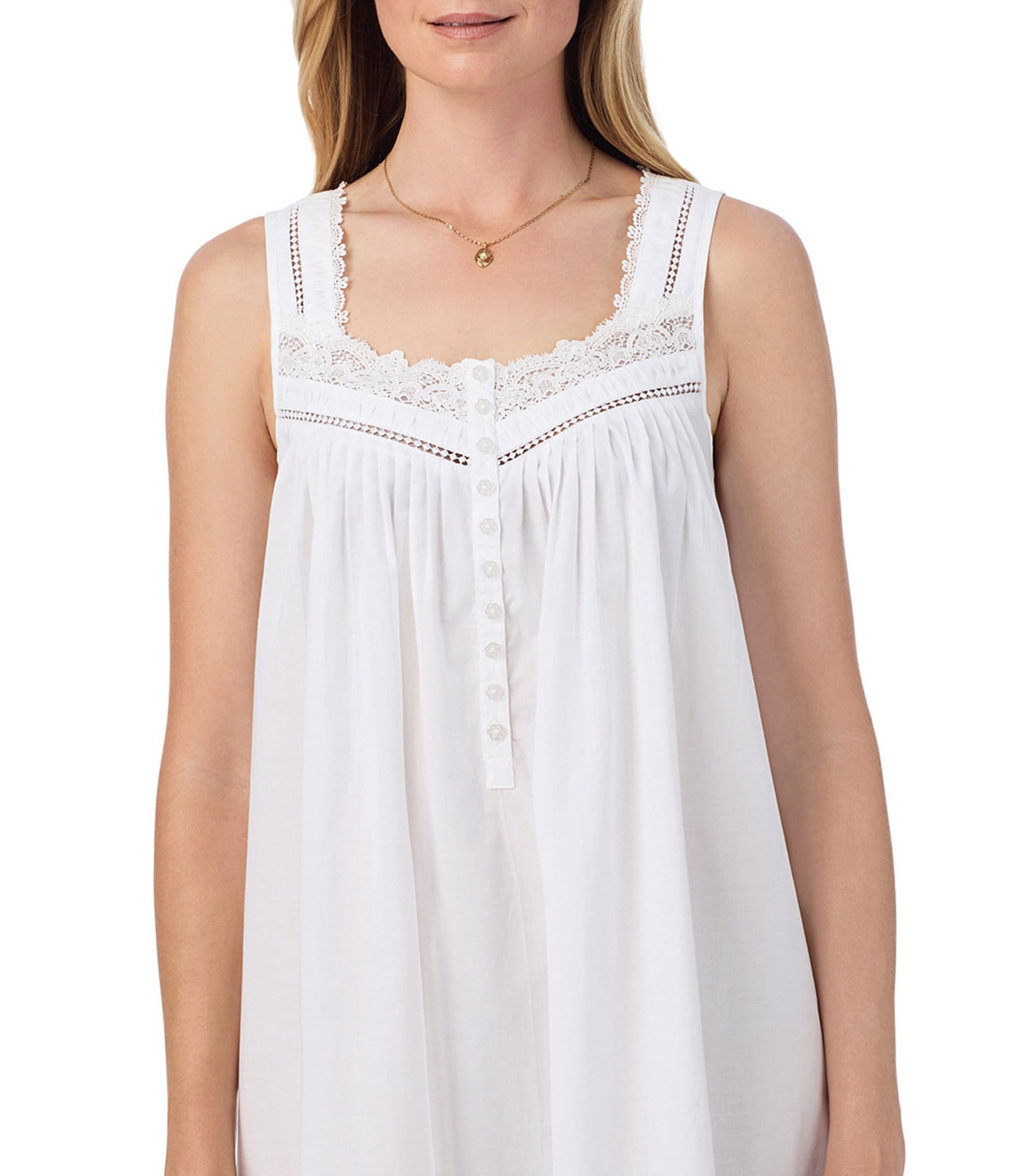 Eileen West Solid Woven Sleeveless Sweetheart Neck Ballet Nightgown