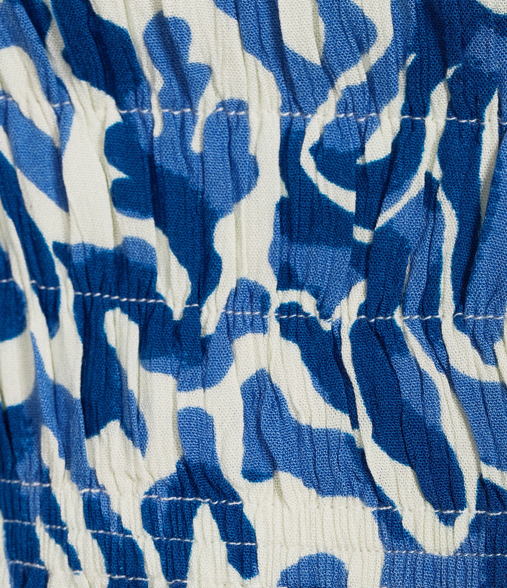 ELAN Coordinating Printed Sleeveless Smocked Crop Top